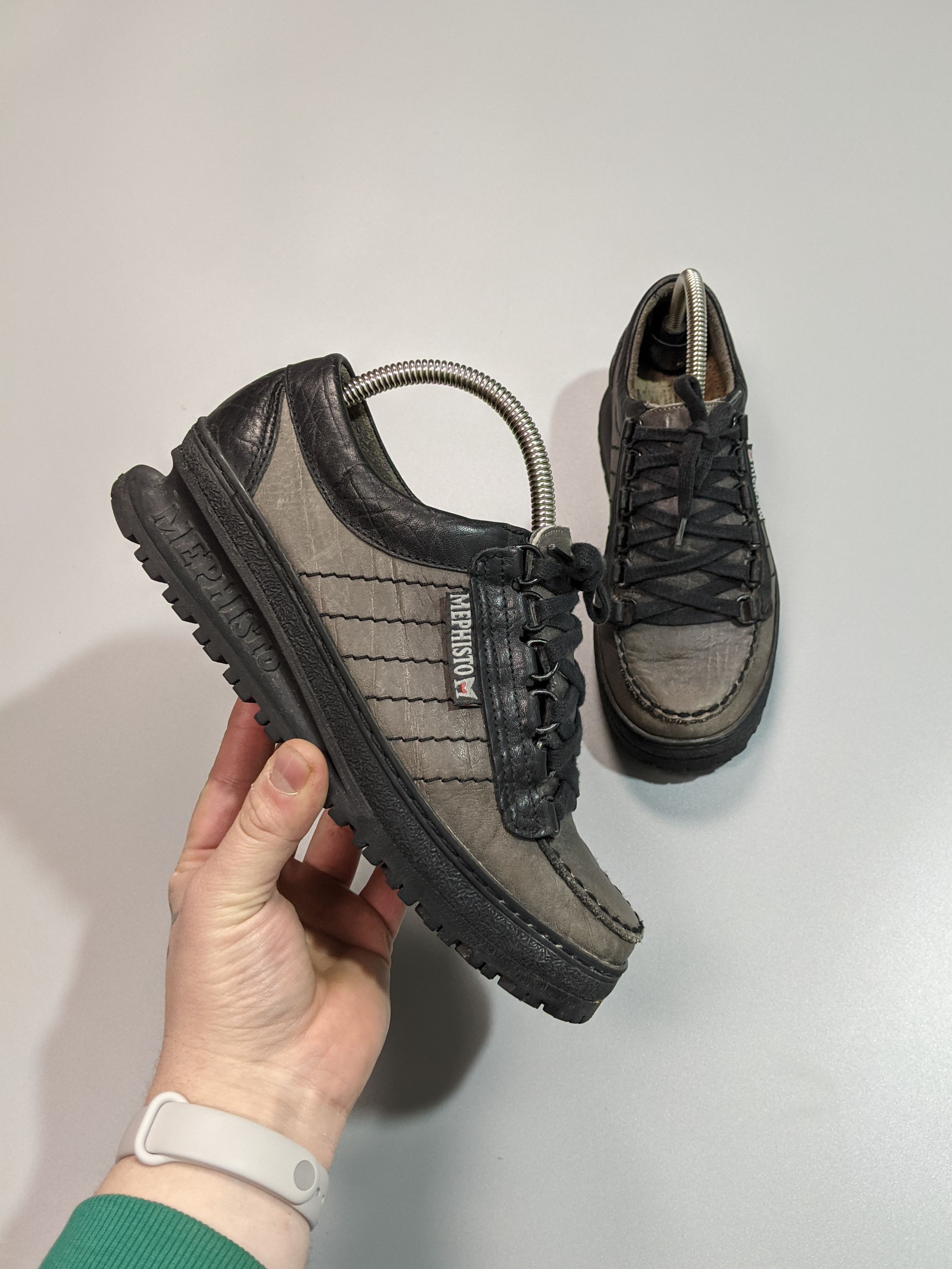 MEPHISTO Vintage Women's Leather Dark Gray Sneakers/Boots