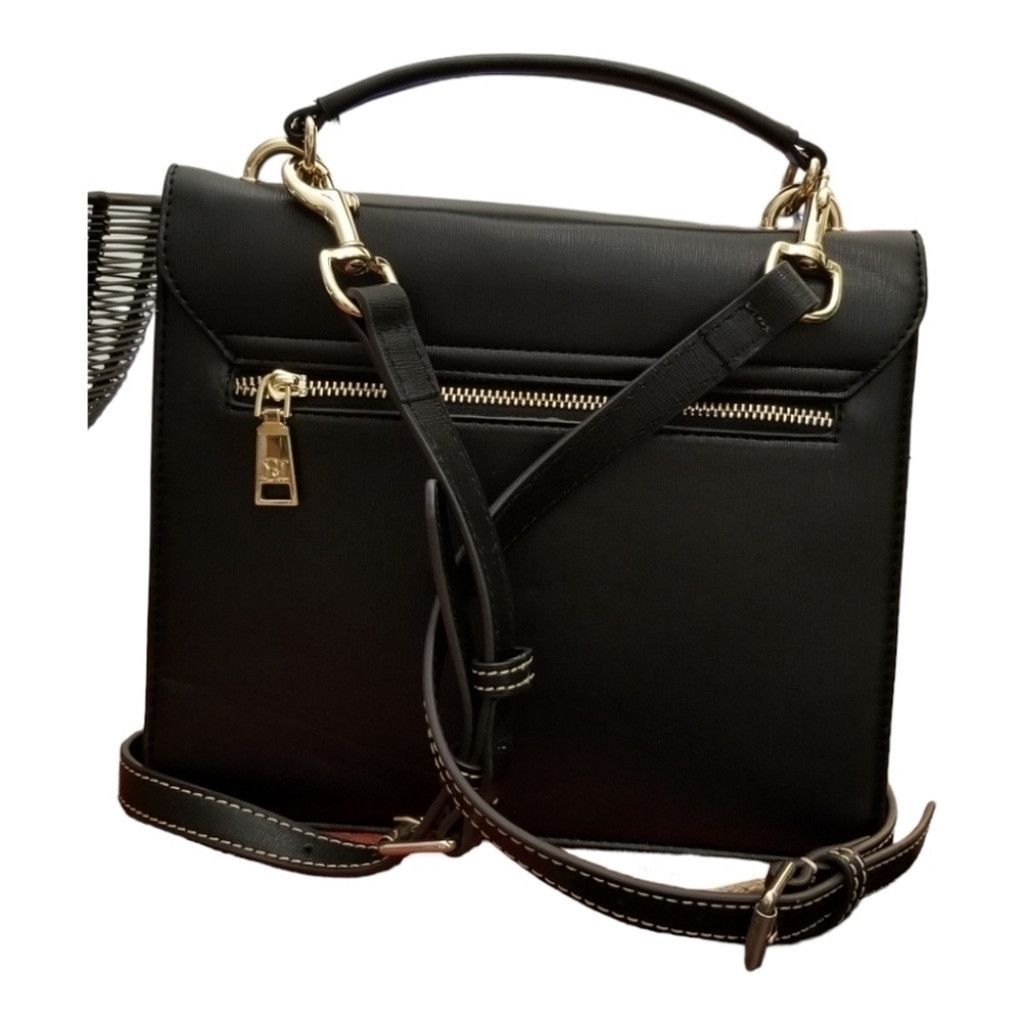 Badgley Mischka Black Leather Bag Sz Medium