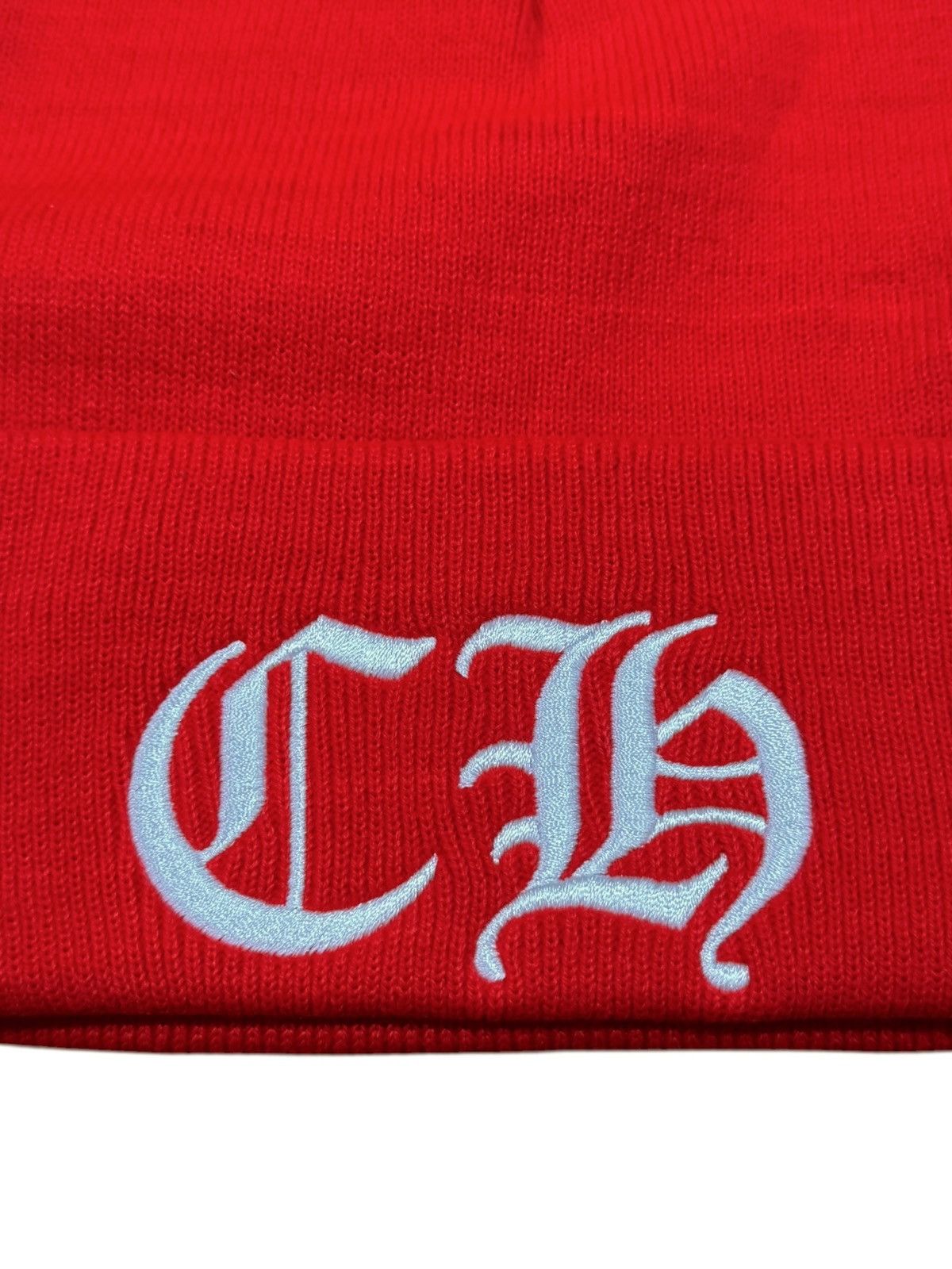 Chrome Hearts Chrome Hearts CH Logo Beanie Red White Size ONE SIZE - 2 Thumbnail