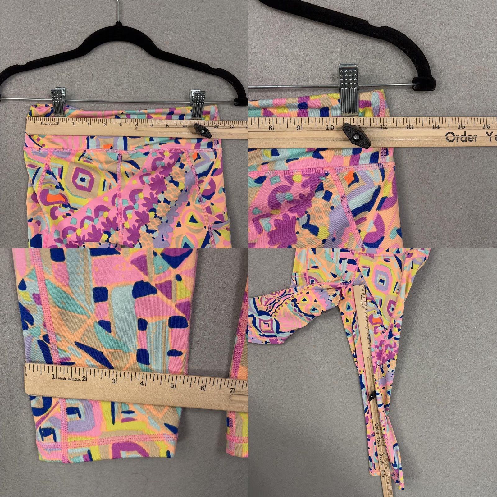 Lilly Pulitzer Lilly Pulitzer Leggings Womens XS Capri Yoga Preppy Luxletic Multicolor Pattern Pink Geometric Skinny Pull On Capris Size 26" / US 2 / IT 38 - 8 Thumbnail