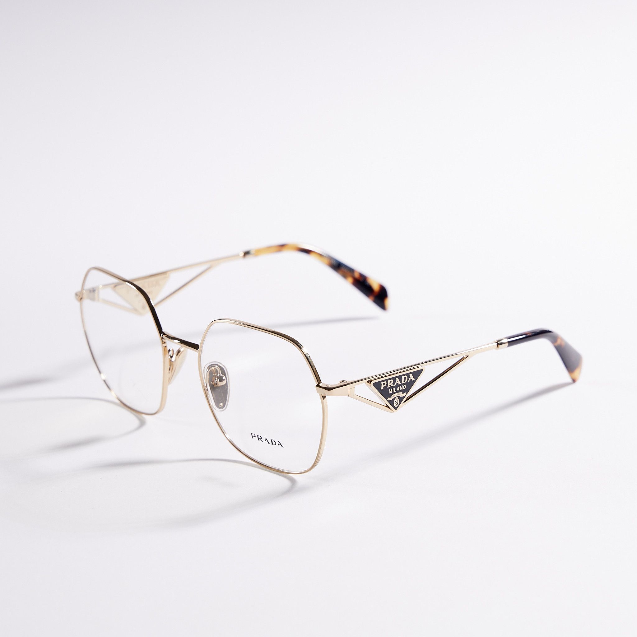 image of Prada 59Zv_Zvn1O1 Glasses Pale Gold, Men's
