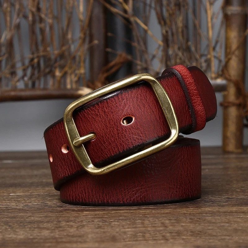 Leather × Vintage Genuine Leather Casual Jeans Belt Size ONE SIZE - 2 Thumbnail