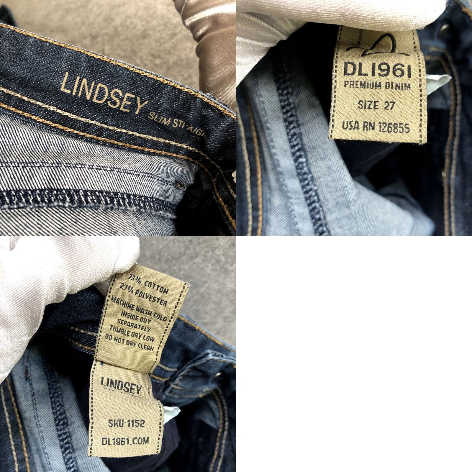DL1961 DL1961 Lindsey Slim Straight Jeans Womens 27 Blue Low Rise 4way Stretch Denim Jeans Slim Straight Womens 27 Blue DL1961 Jeans Size 27" / US 4 / IT 40 - 9 Thumbnail