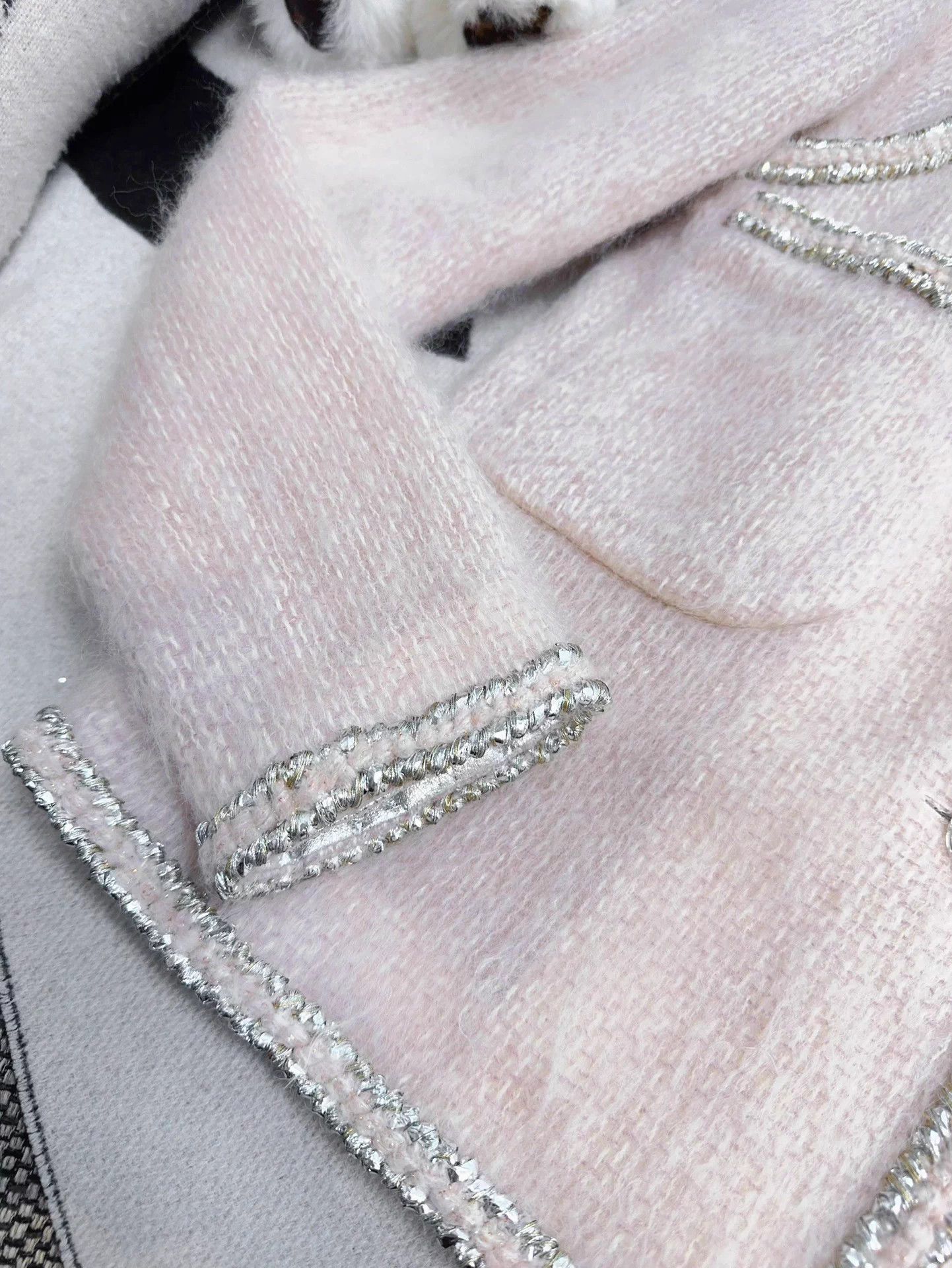 Chanel Chanel 17K Blush Pink Mohair Silver Trim 2-Pocket Coat 38 Size S / US 4 / IT 40 - 5 Thumbnail