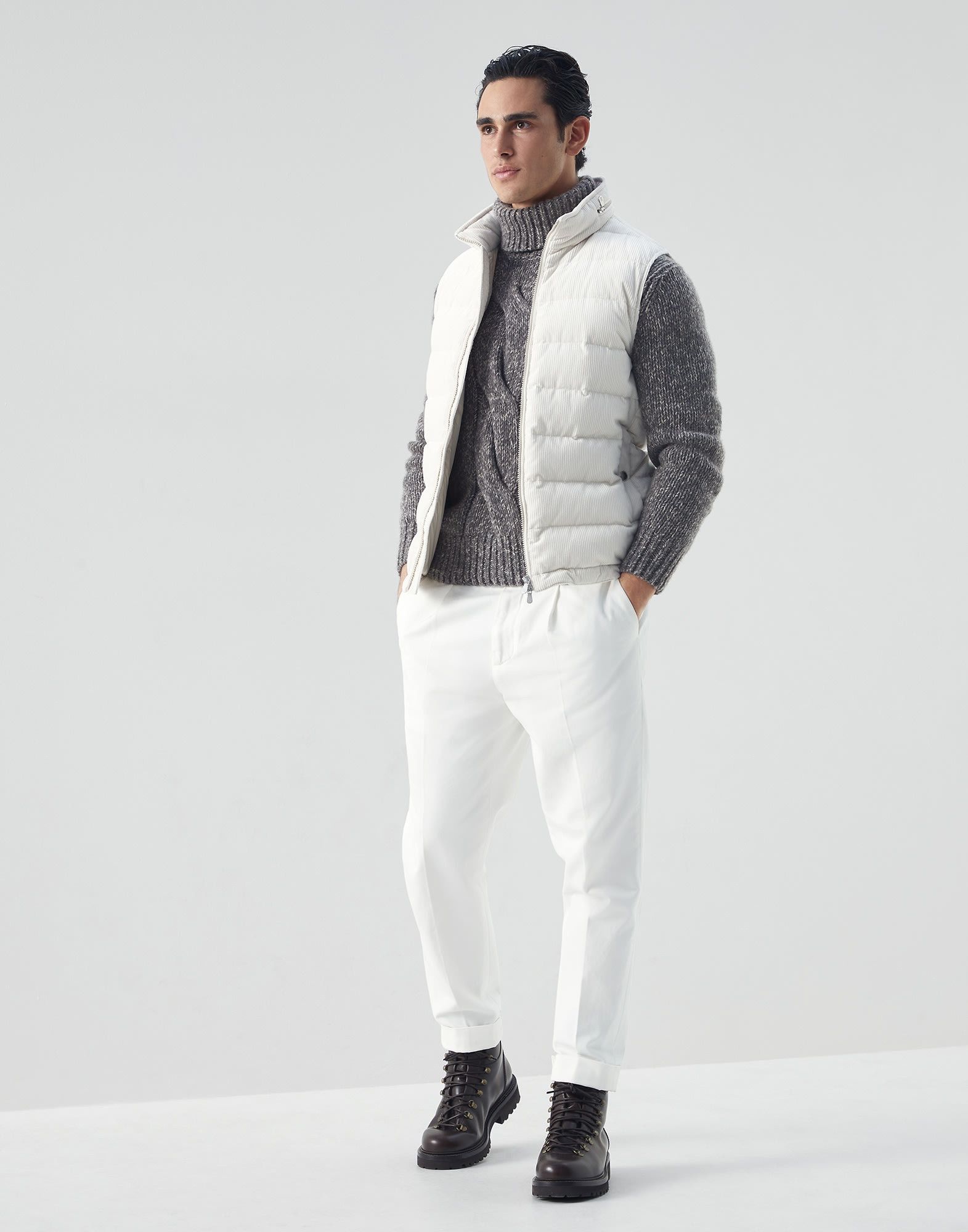 Brunello Cucinelli o1w1db10924 Cashmere Turtleneck in Grey Size US XXL / EU 58 / 5 - 4 Thumbnail