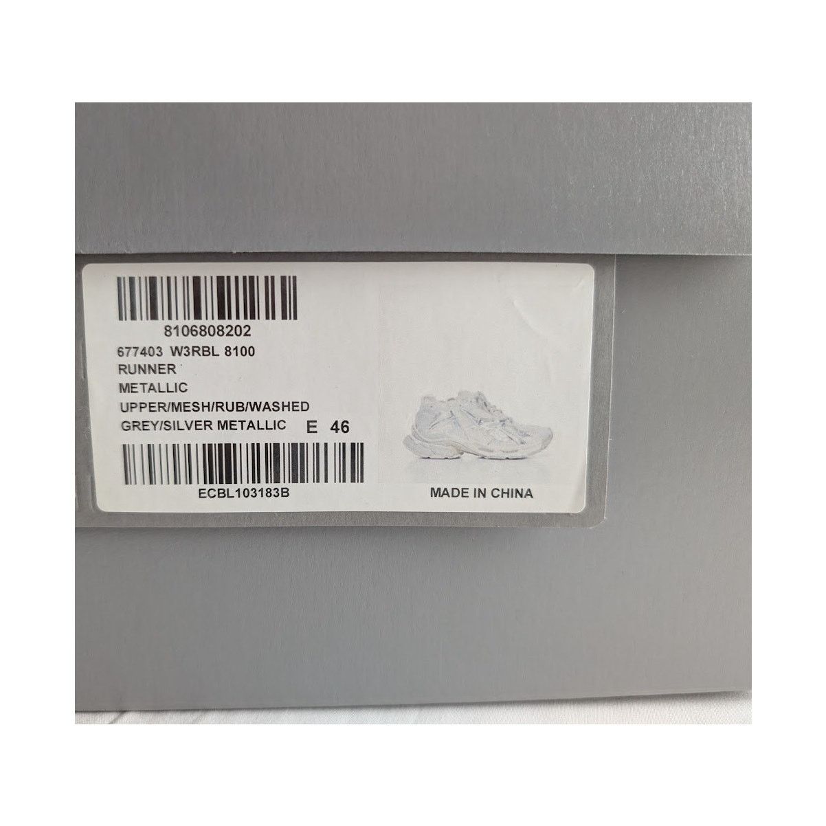 Balenciaga o1rshd1 Upper Mesh Rubber Metallic Runner in Silver/Grey Size US 13 / EU 46 - 16 Thumbnail