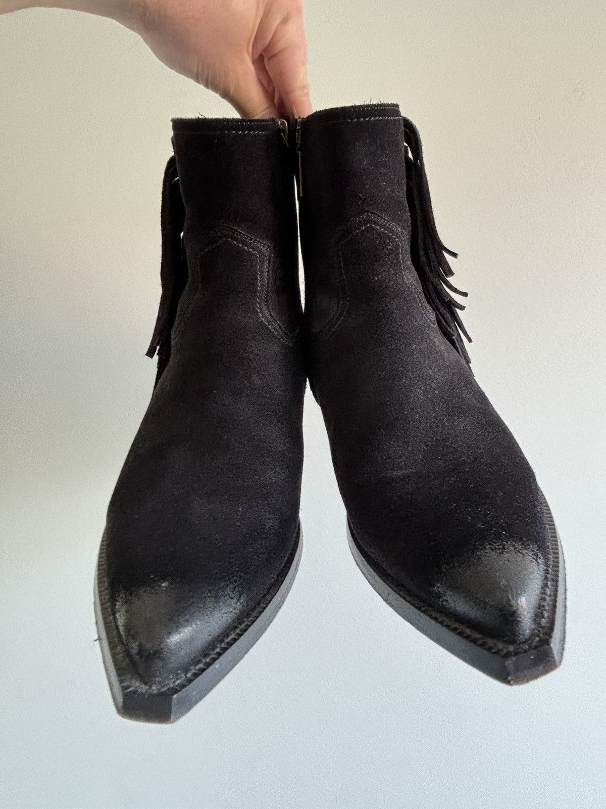 Saint Laurent Paris Saint Laurent Black Fringed Lukas Boots Size US 8 / EU 41 - 2 Thumbnail