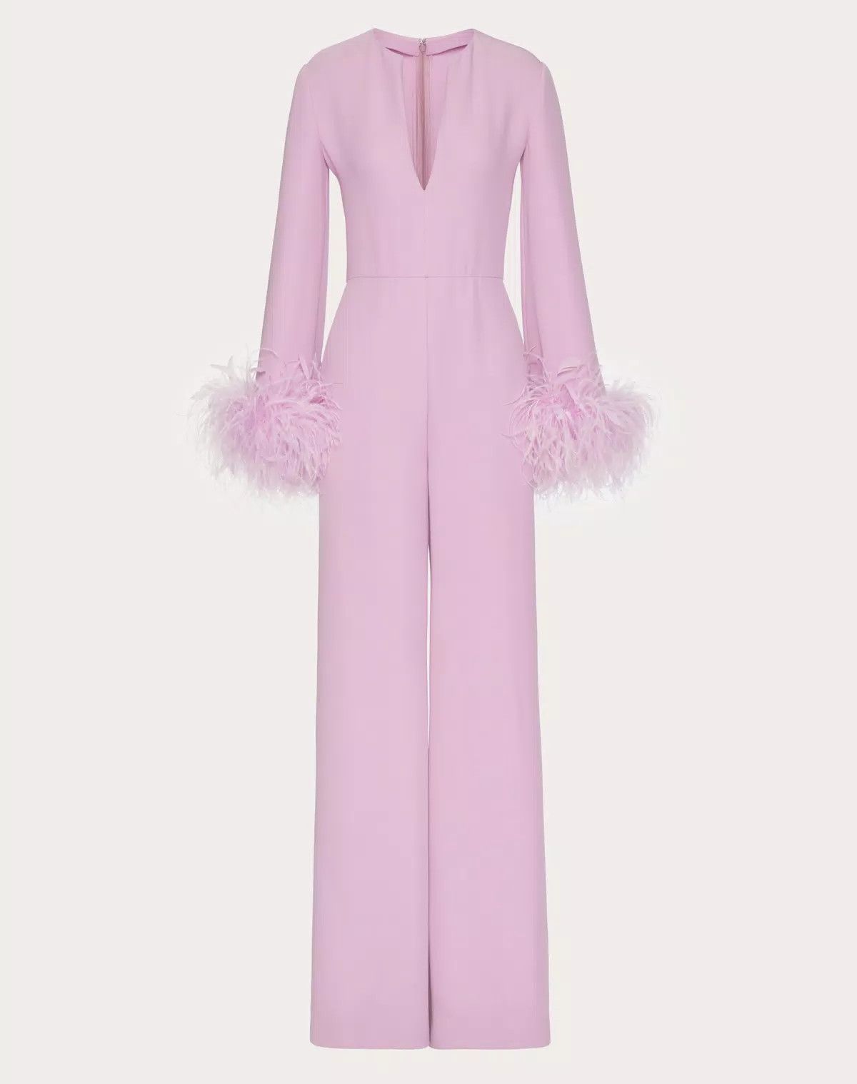 Valentino o1s1wg110625 Embroidered Cady Couture Jumpsuit in Pink Size 28" / US 6 / IT 42 - 1 Thumbnail