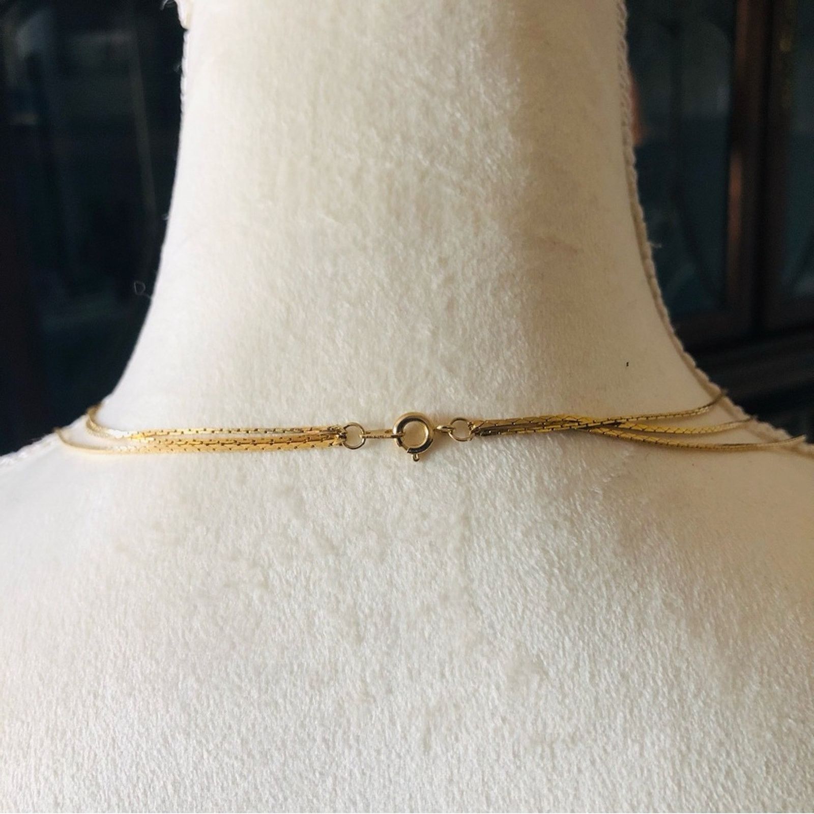 Vintage Vintage 80s triple strand gold chain necklace Size ONE SIZE - 6 Thumbnail