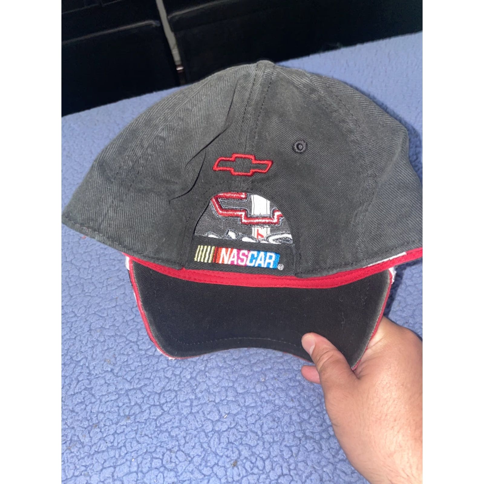 NASCAR VINTAGE Chevrolet Racing NASCAR Adjustable Hat Cap Black Red Men’s Size ONE SIZE - 2 Thumbnail