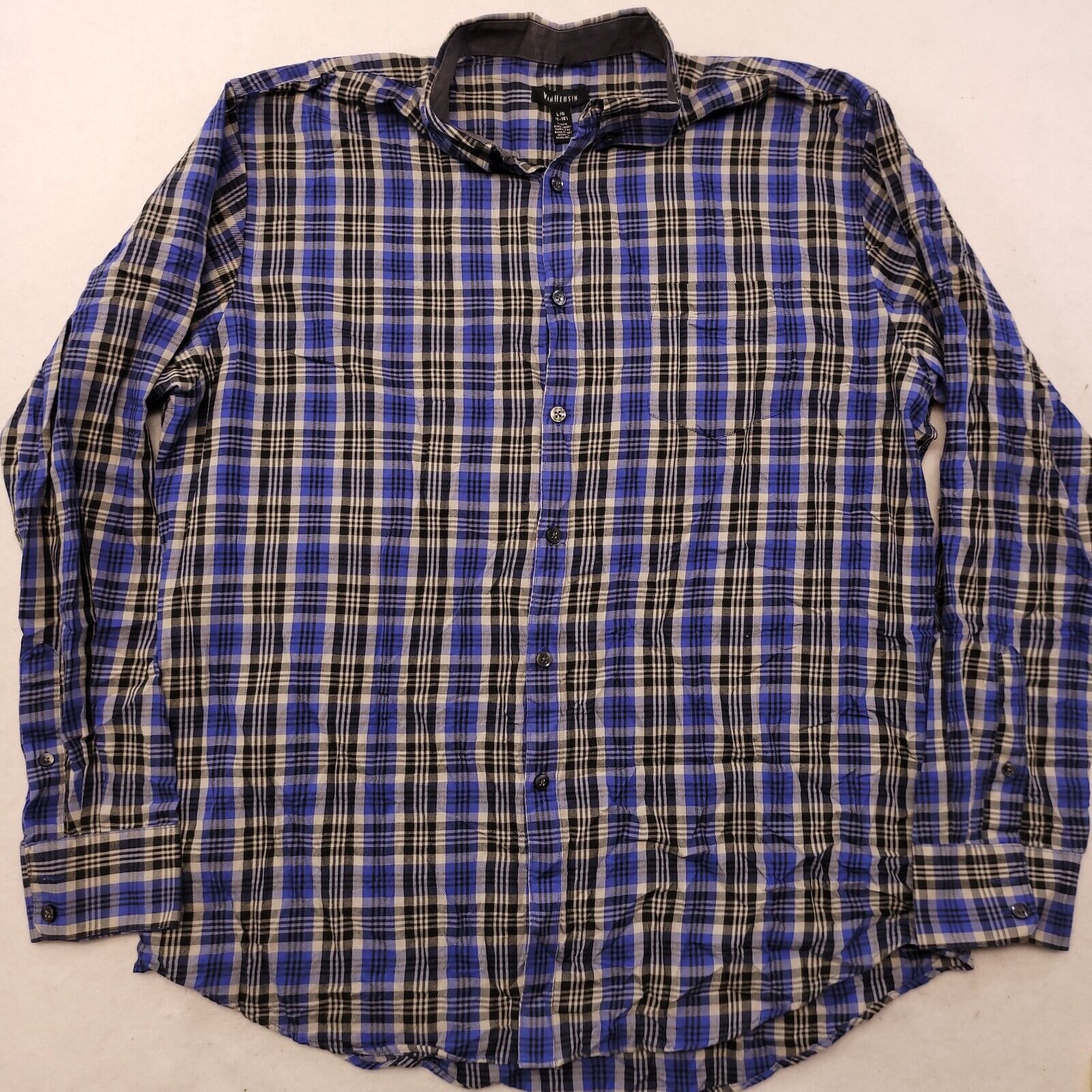 Van Heusen Van Heusen Tartan Flannel Shirt Mens Size Large L Blue Black Size US L / EU 52-54 / 3 - 2 Thumbnail