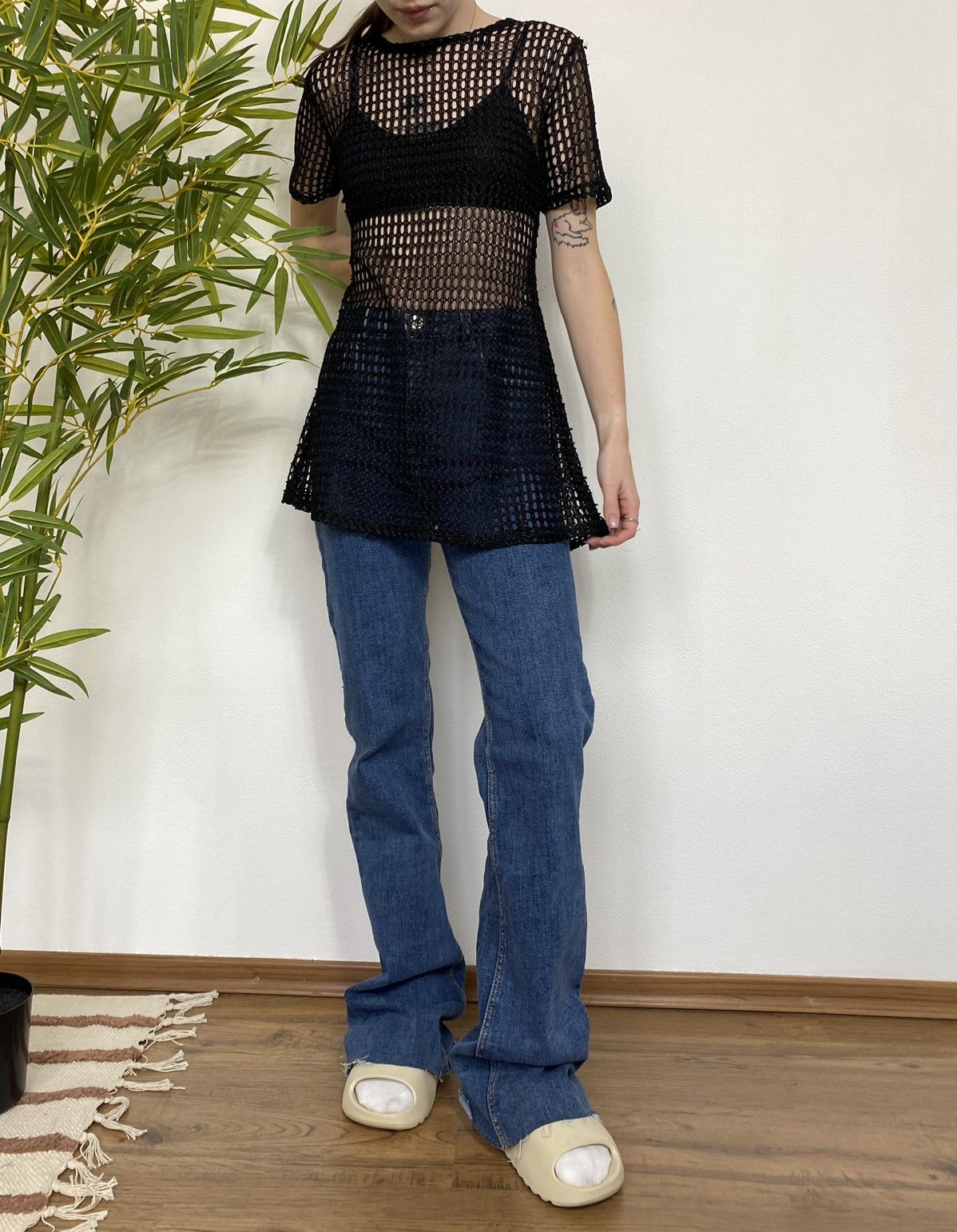 Vintage AVANT GARDE MESH Y2K DRESS Size S / US 4 / IT 40 - 1 Thumbnail