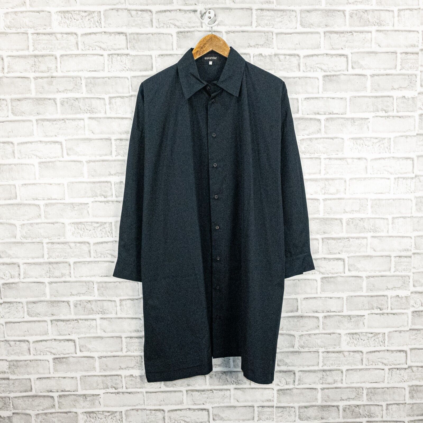 eskandar New Eskandar Wide A-Line Shirt w/ collar & Pleat long Black Size L / US 10 / IT 46 - 6 Thumbnail