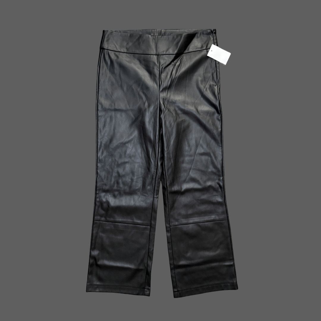 Steve Madden Steve Madden Women's Black Faux Leather Cropped Pants Size M Size 32" / US 10 / IT 46 - 1 Thumbnail