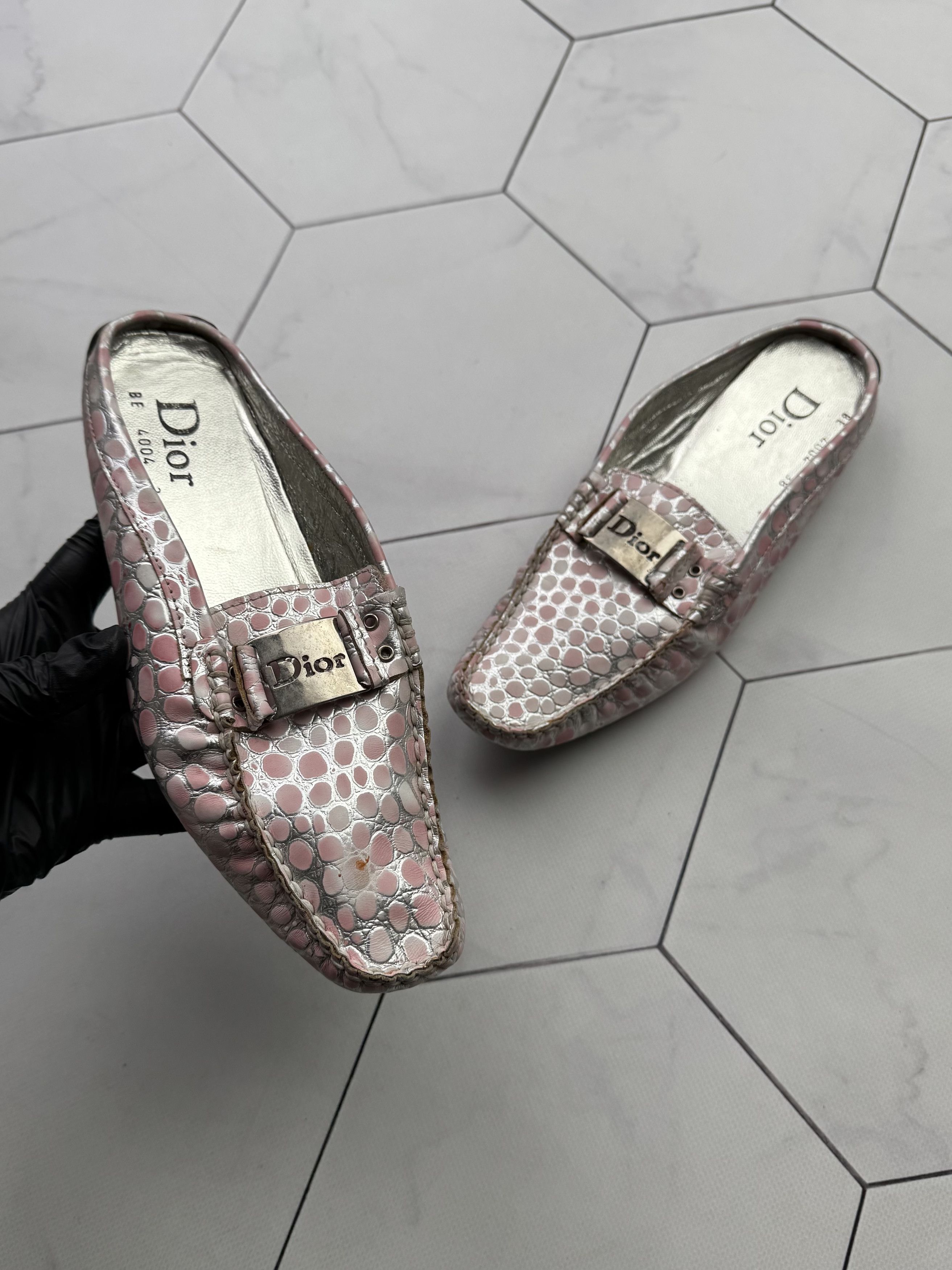 Christian Dior Monsieur Dior Vintage Leather Flats (B265) Size US 8 / IT 38 - 1 Thumbnail
