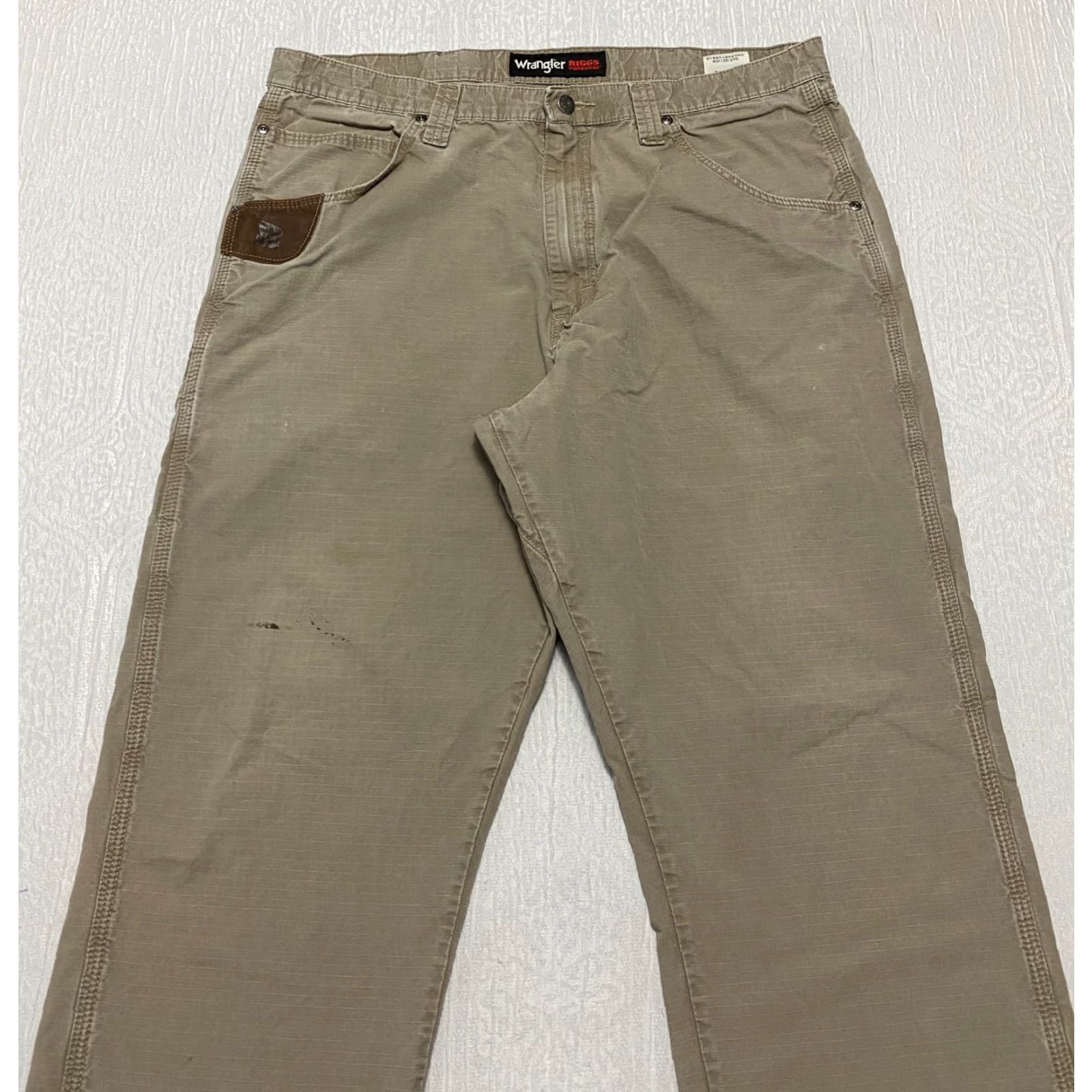 Wrangler VINTAGE Wrangler Riggs Workwear Pants Mens 38×34 Beige Ripstop Straight Carpenter Size US 38 / EU 54 - 3 Thumbnail