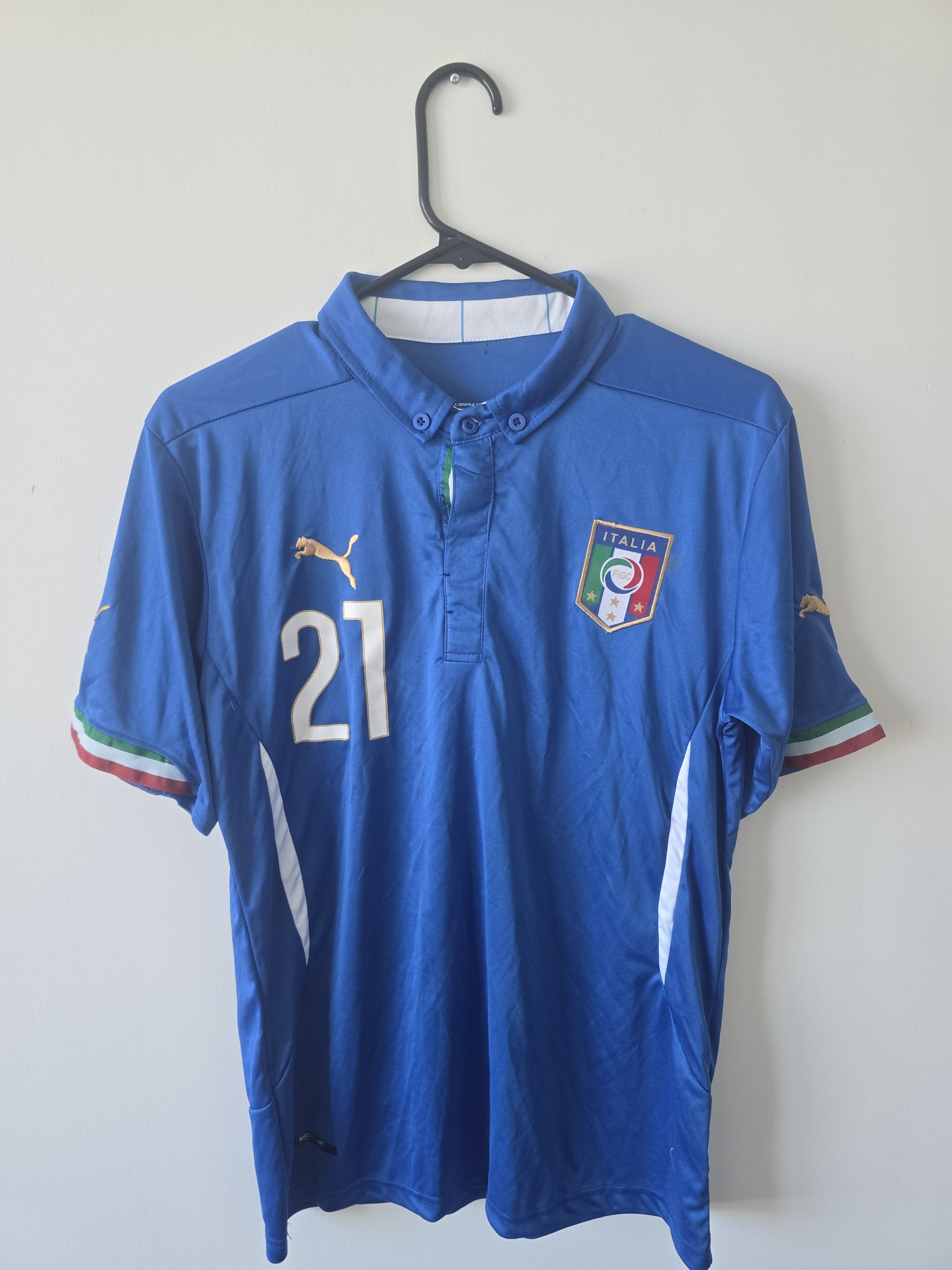 Puma Italy Pirlo #21 Jersey Puma Blue Soccer Football Shirt Men Size US S / EU 44-46 / 1 - 4 Thumbnail