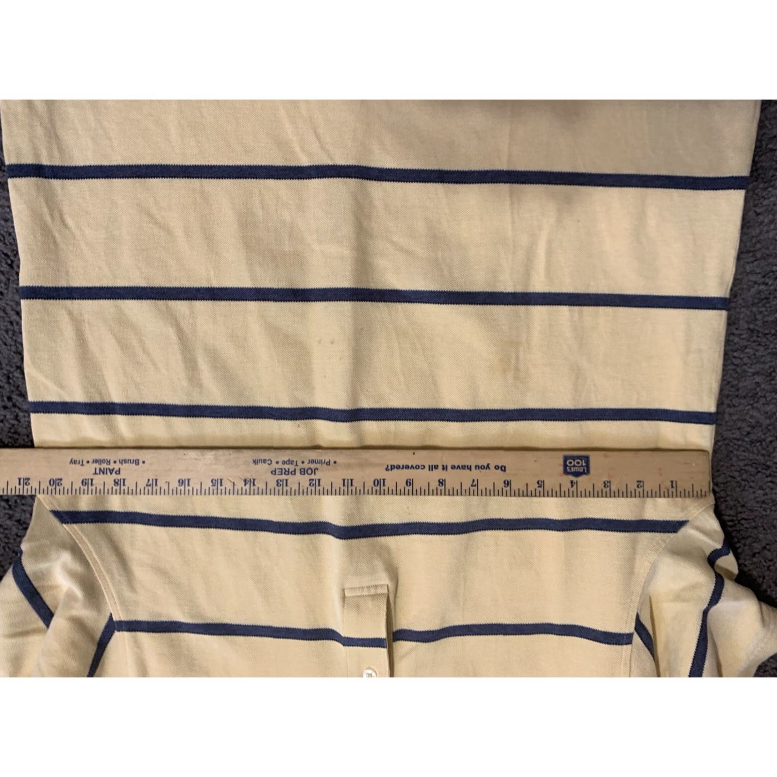 Izod IZOD Polo Shirt Men's Large Yellow/Navy Stripe Polo Shirt L Yellow Navy Striped Logo Golf Shirt Mens Size US L / EU 52-54 / 3 - 4 Thumbnail