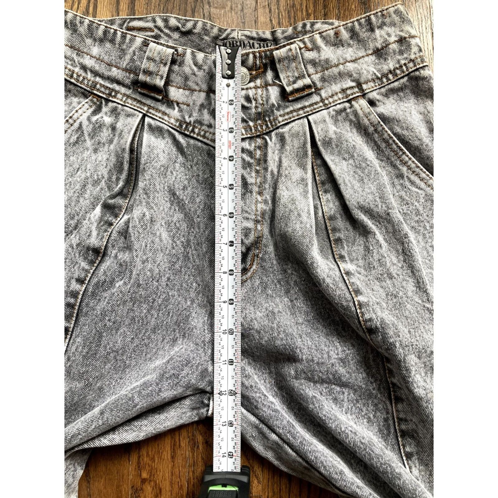 Jordache VINTAGE Jordache Jeans Womens 10 Gray Acid Wash 90s Straight Denim 28x29 Inseam 29 Pockets Regular Rise High Size 32" / US 10 / IT 46 - 5 Thumbnail