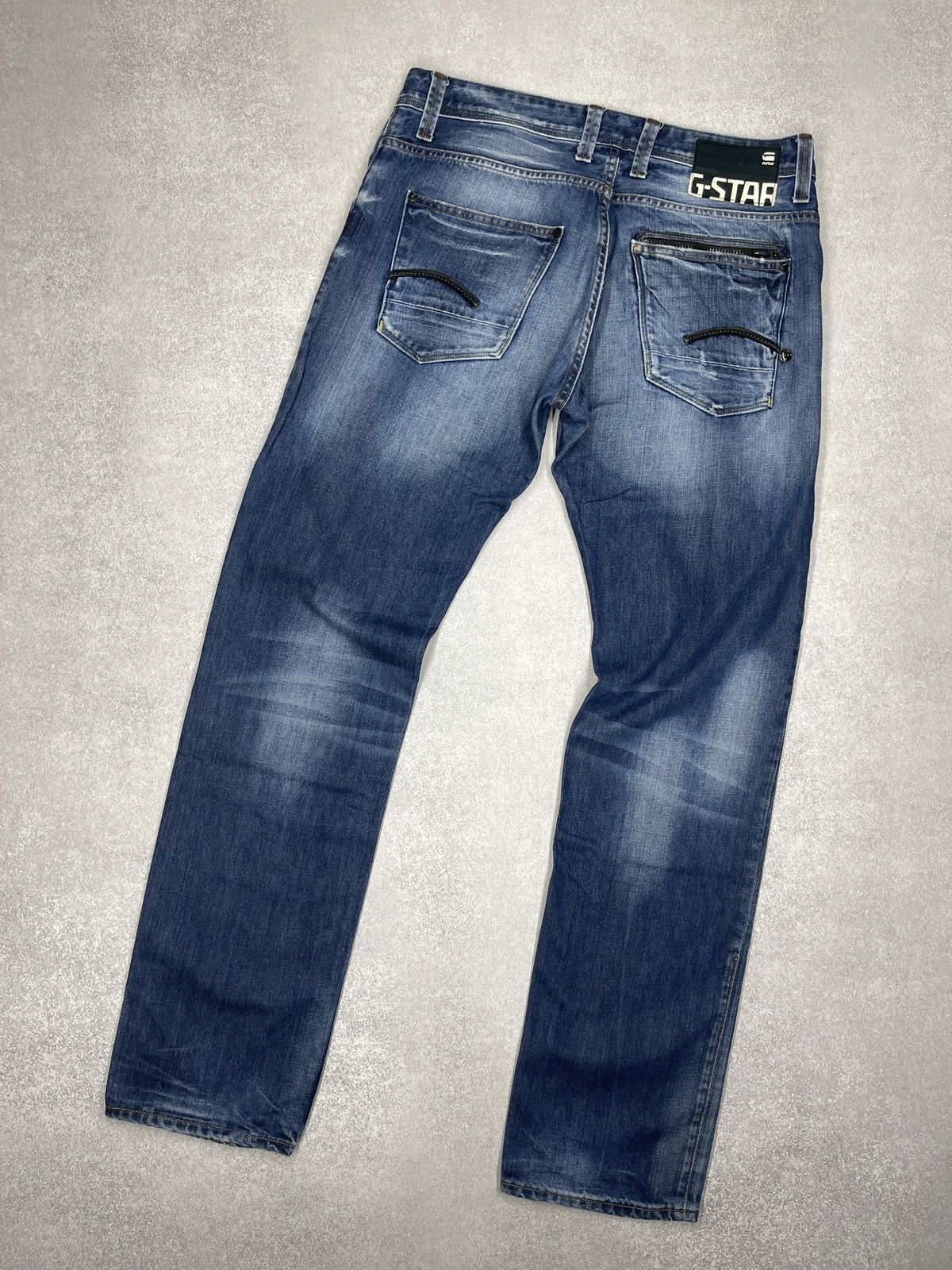 Vintage G Star Raw Attacc Low Denim Jeans Blue Y2K