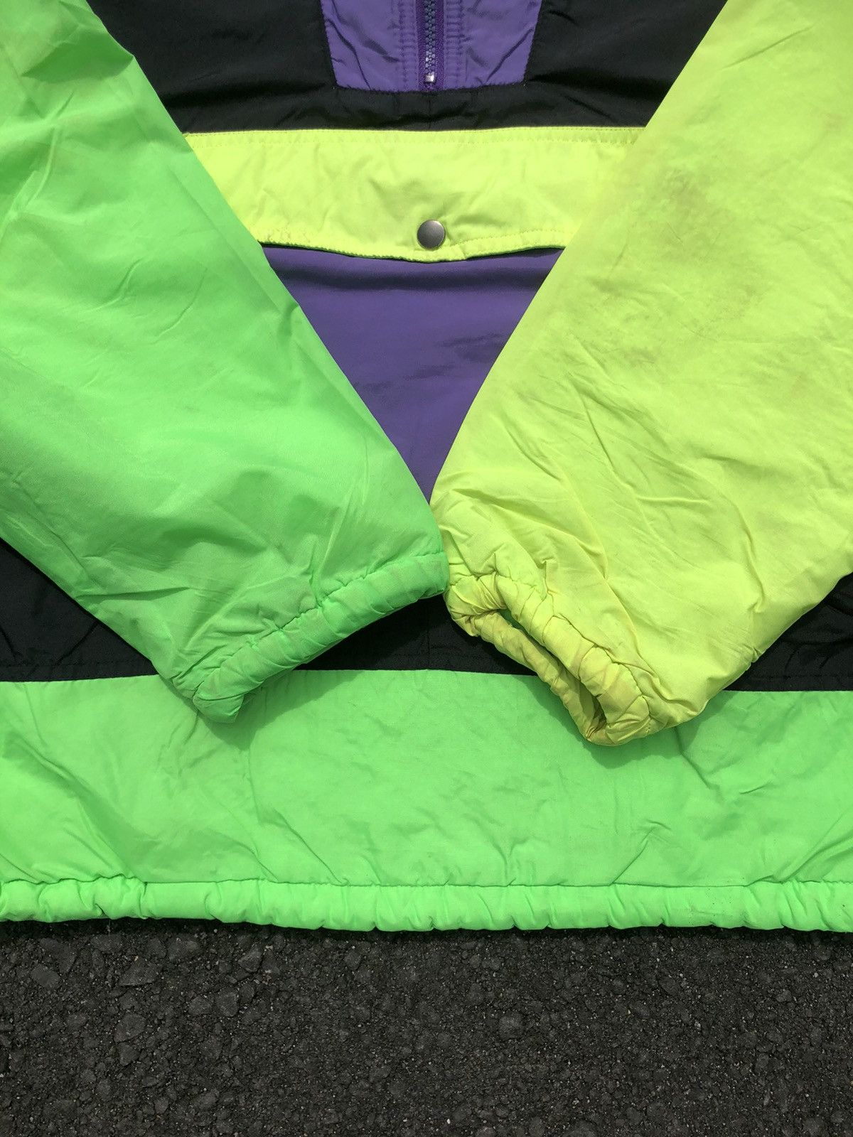 Japanese Brand Vtg Global Mind Neon Colourblock Anorak Halfzipper Jacket Size US XXL / EU 58 / 5 - 10 Thumbnail