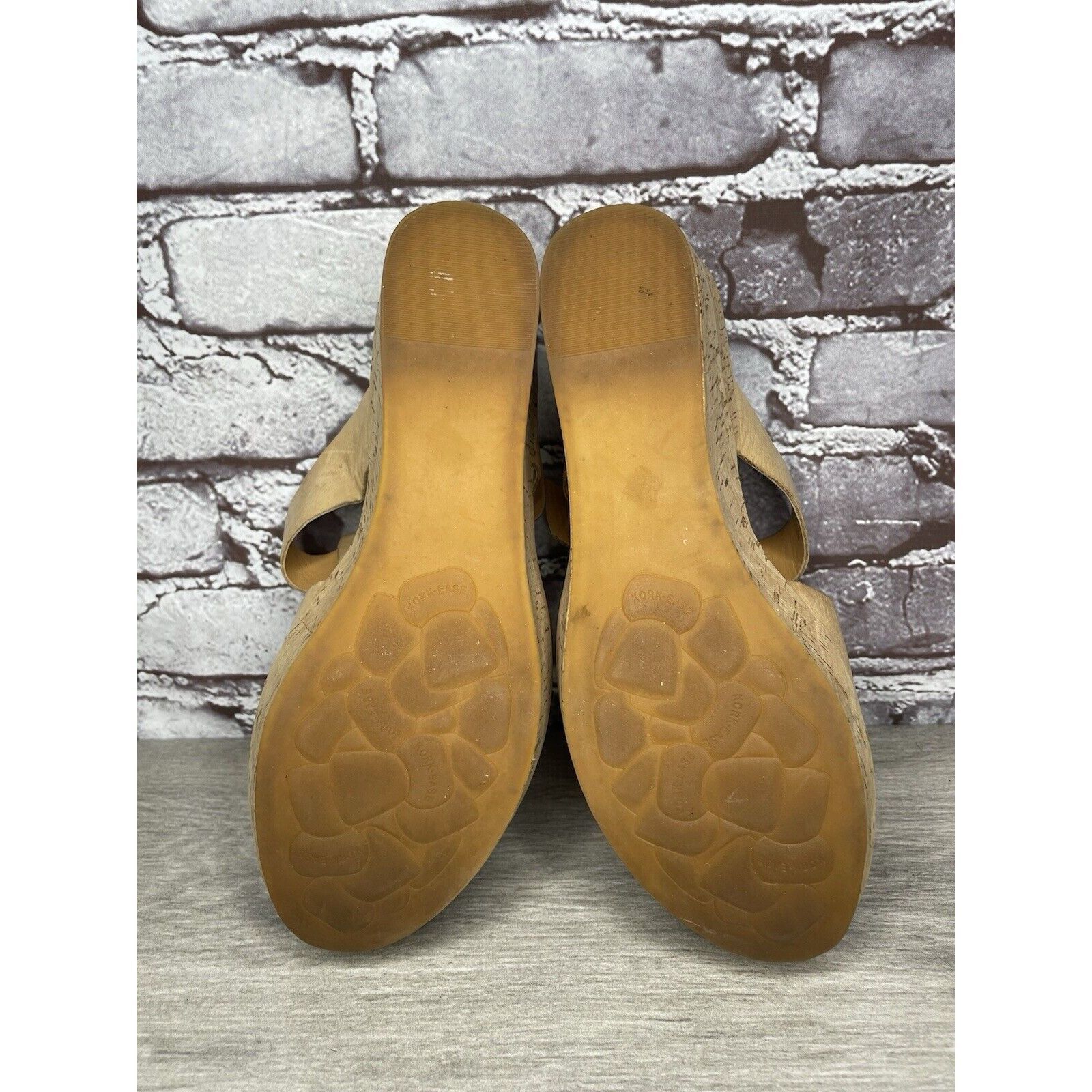 Other Kork Ease Tan Leather Cork Platform Strap High Wedge Sandals Size US 10 / IT 40 - 22 Thumbnail