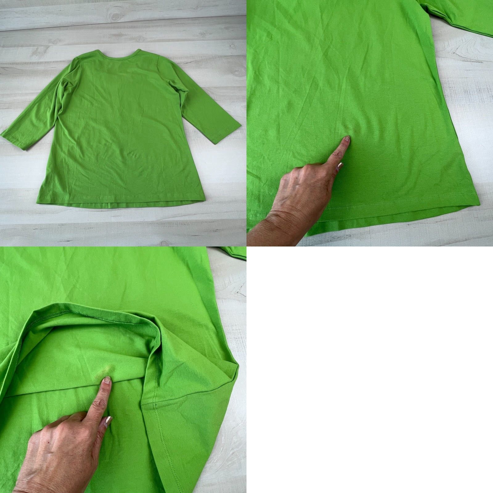 CO Denim + Company Womens Small Green Ruffle Neck 3/4 Sleeve Casual Knit Top Size S / US 4 / IT 40 - 8 Thumbnail