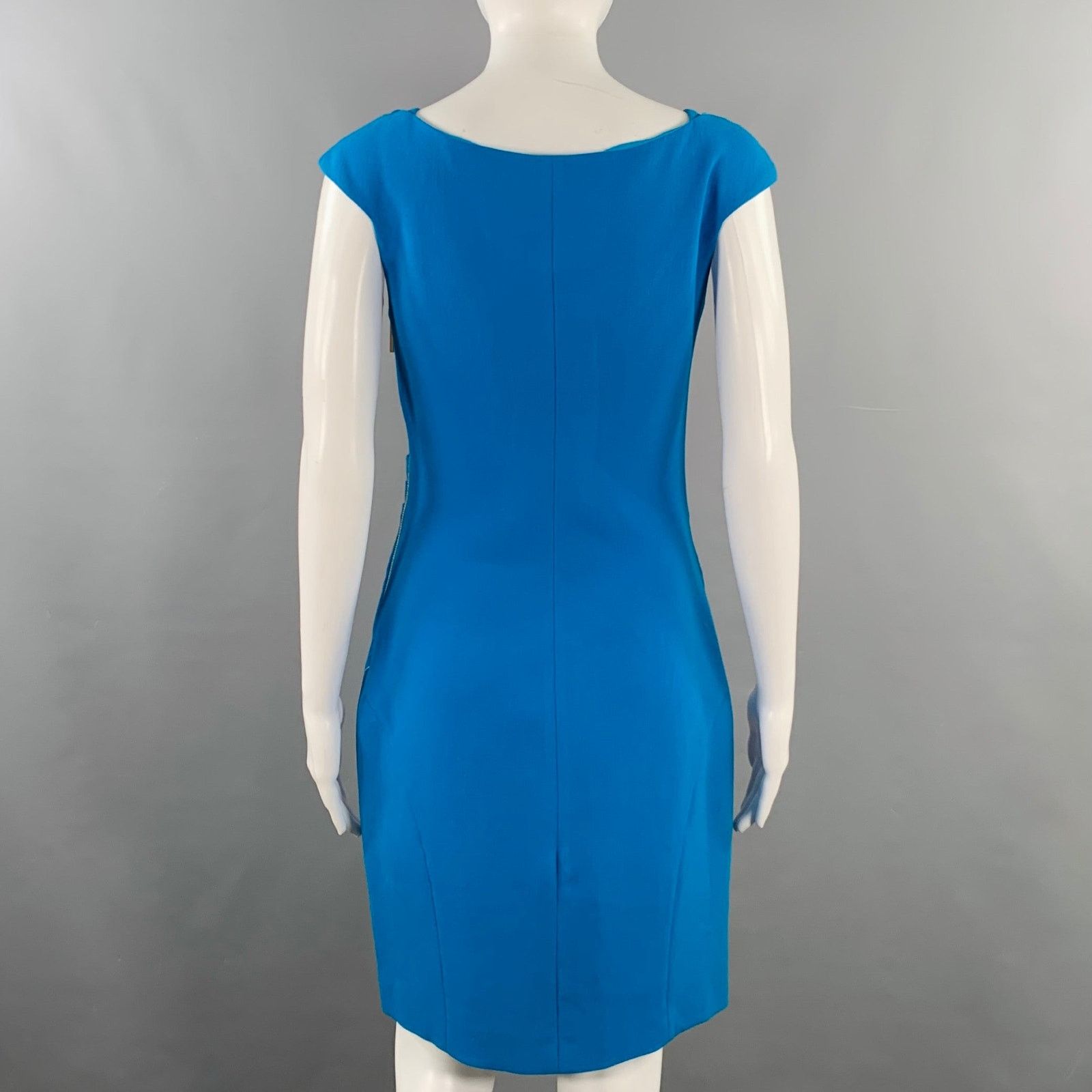 Emilio Pucci EMILIO PUCCI Size 8 Blue Crepe V-Neck Cocktail Dress Size M / US 6-8 / IT 42-44 - 3 Thumbnail