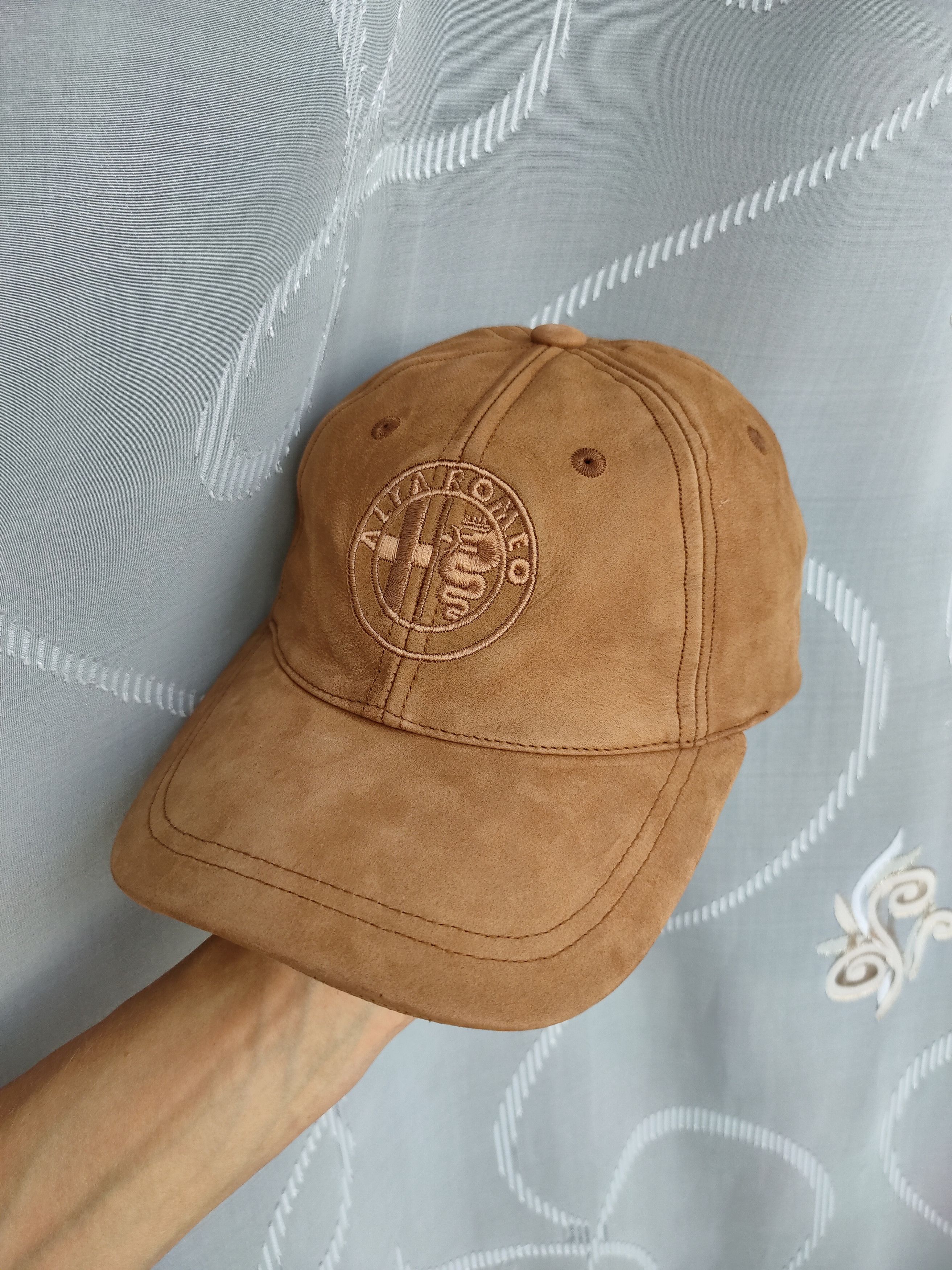 Vintage Alfa Romeo vintage leather cap hat U.S Basic blazer cap hat Size ONE SIZE - 5 Thumbnail