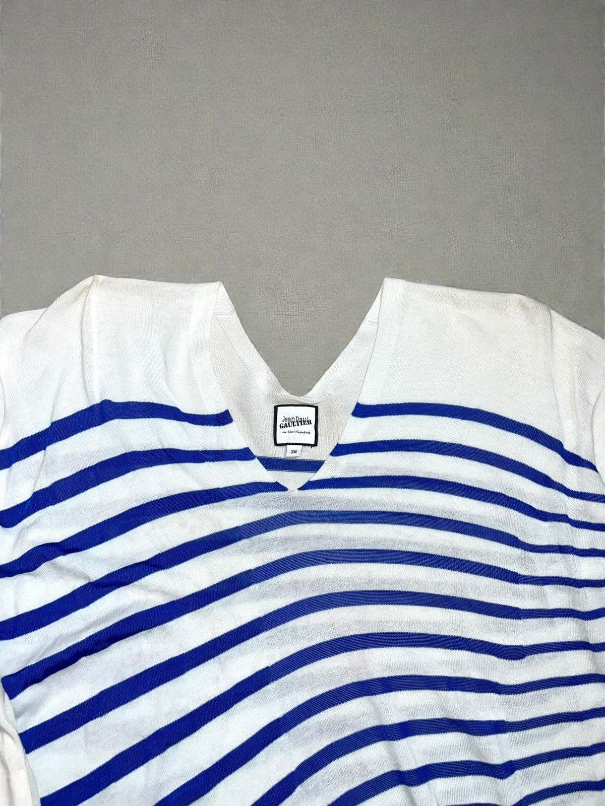Jean Paul Gaultier 1997 Marinière Jean Paul Gaultier Asymmetric Long-sleeve Top Size US S / EU 44-46 / 1 - 2 Thumbnail