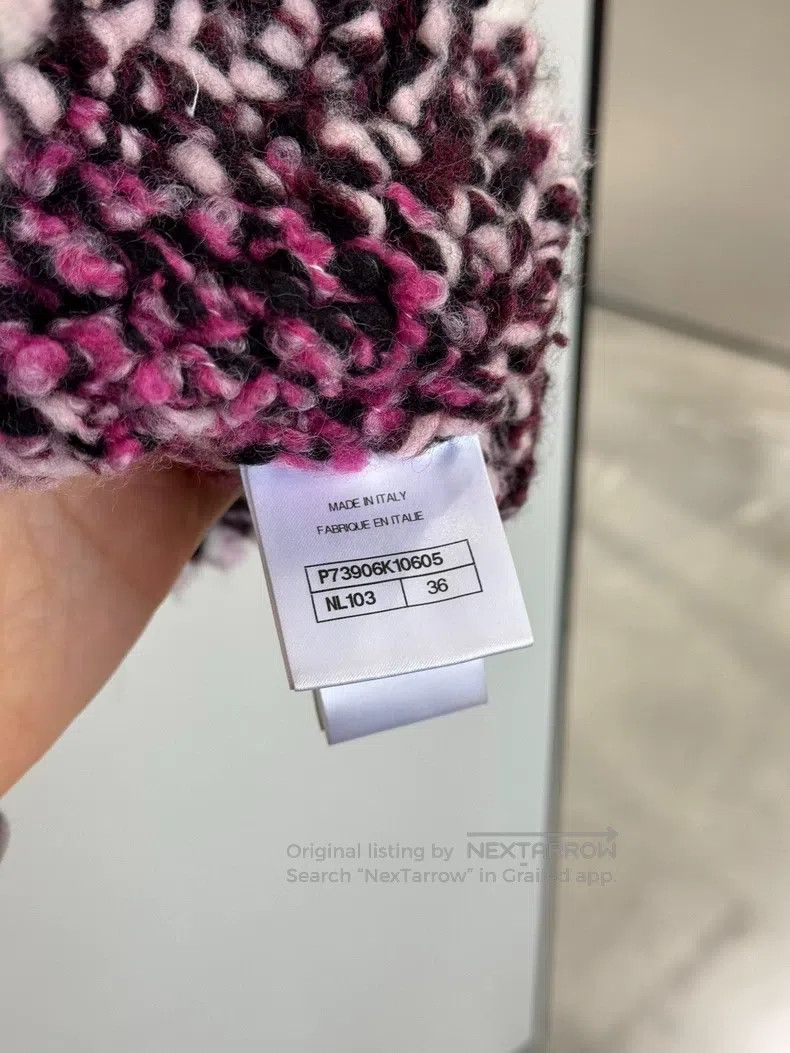 Chanel Chanel 22K thick chain pink striped gradient wool knitted Size XS / US 0-2 / IT 36-38 - 5 Thumbnail