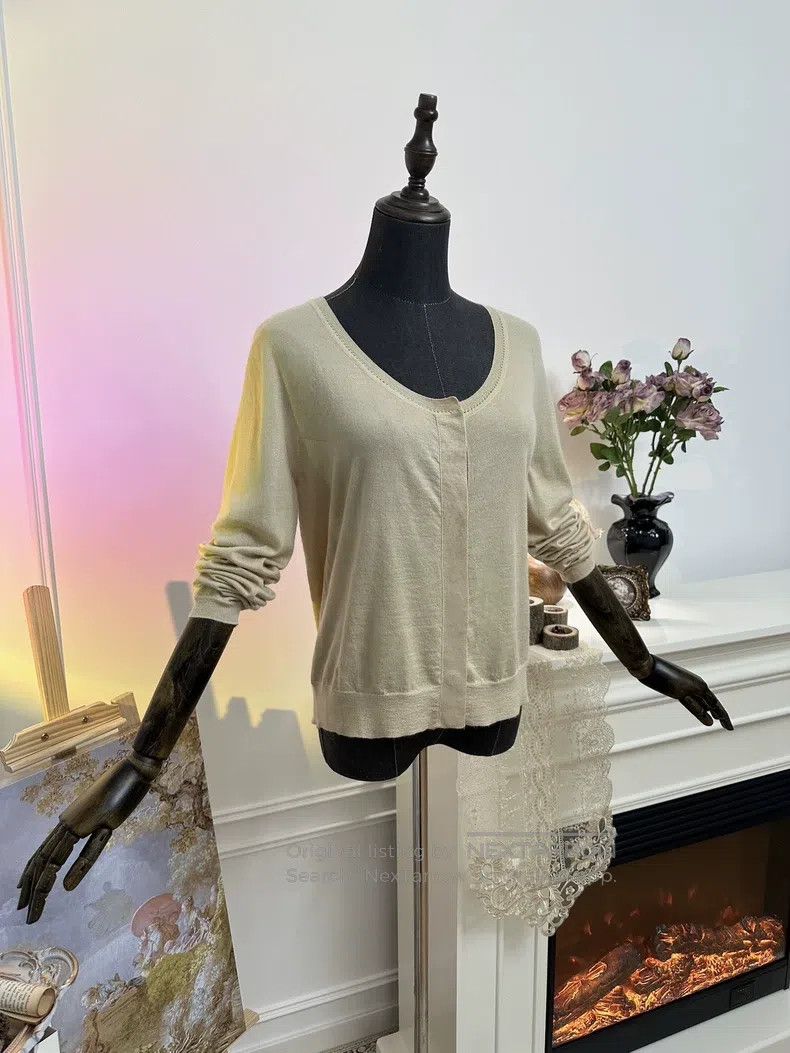 Hermes Hermes Round Neck H-Cutout Embroidered Wool Knit Cardigan, Size S / US 4 / IT 40 - 1 Thumbnail