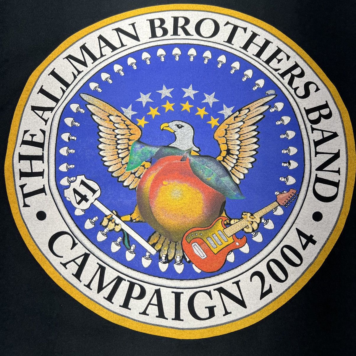 Band Tees × Vintage VTG Allman Brothers Band Tee Shirt Black Tour Campaign Rock Size US L / EU 52-54 / 3 - 3 Thumbnail