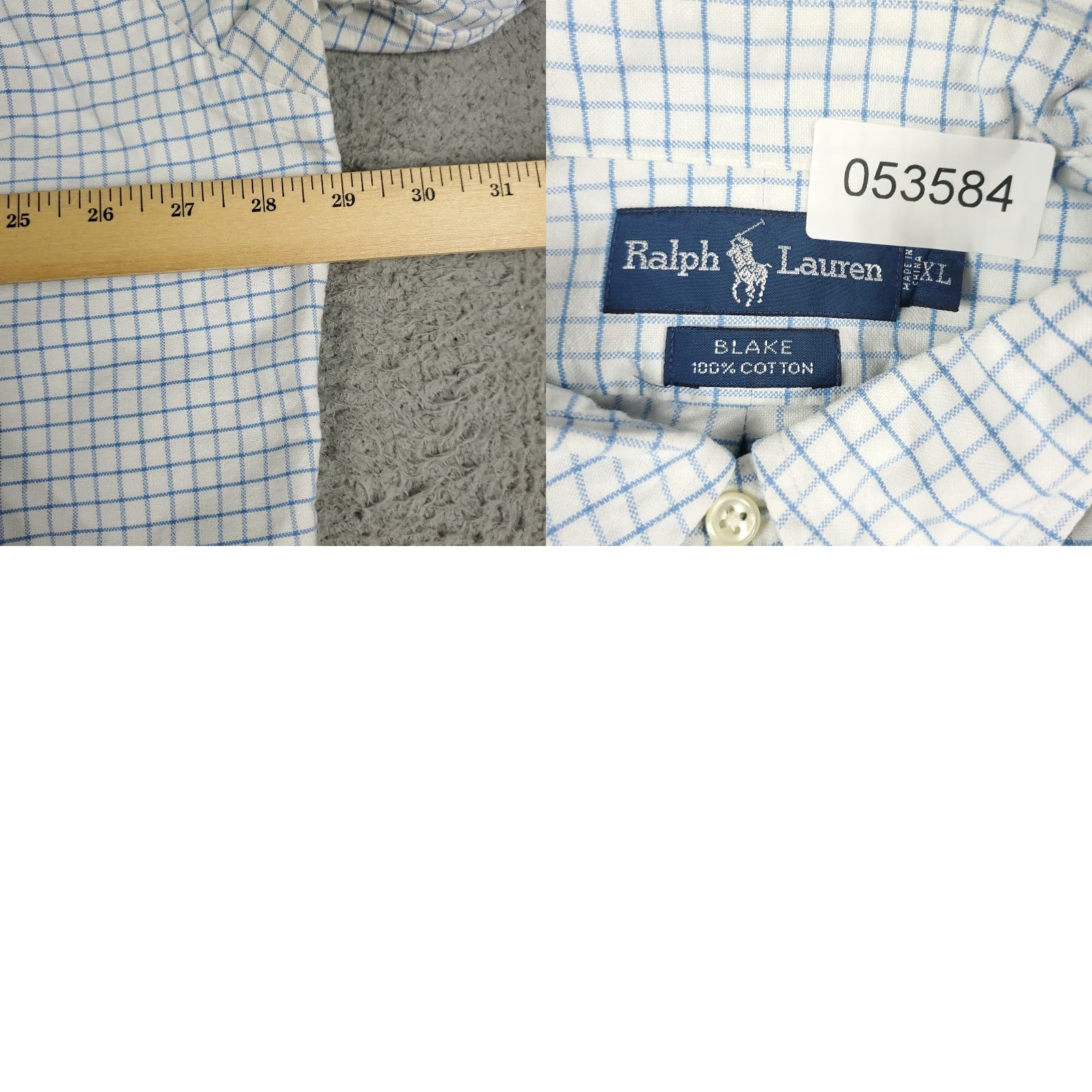 Ralph Lauren Ralph Lauren Shirt Mens XL Blue White Check Pony Casual Button-Up Long Sleeve Shirt Size US XL / EU 56 / 4 - 8 Thumbnail