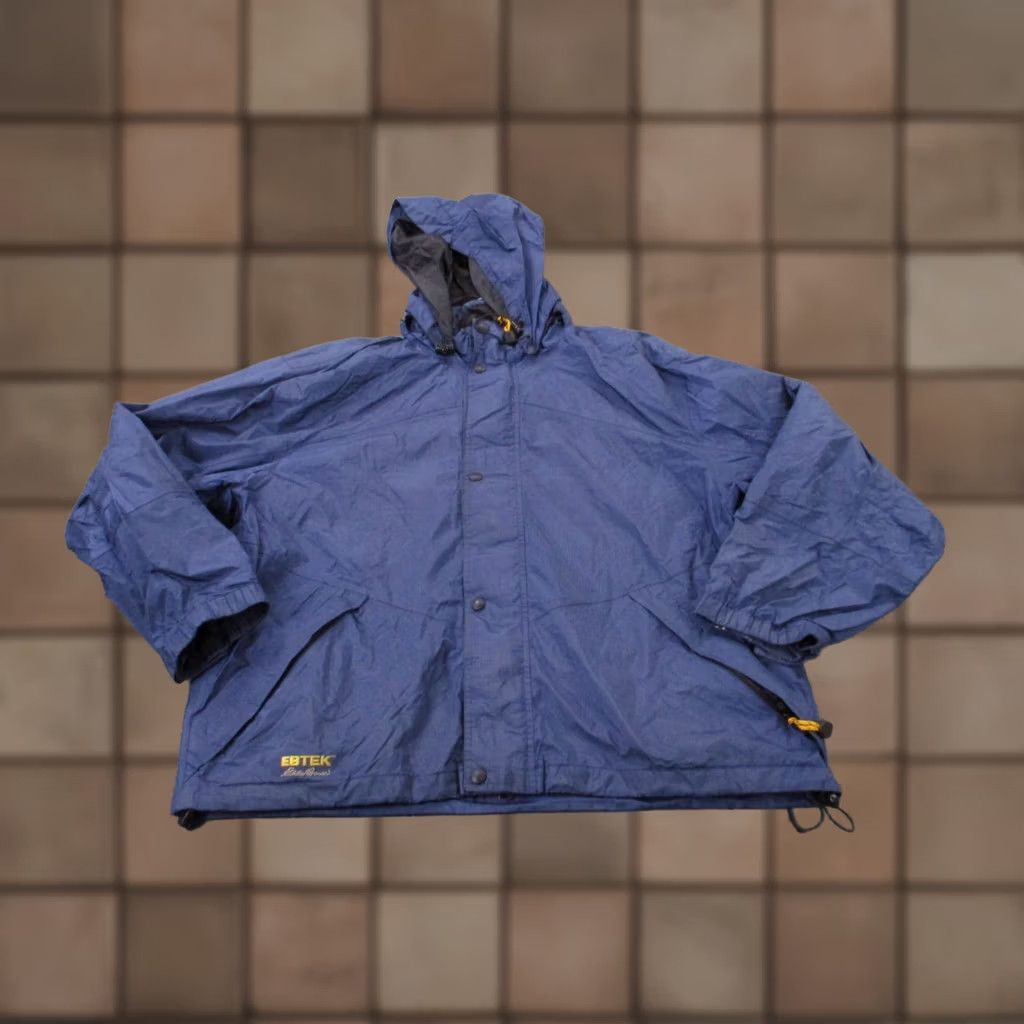 Eddie Bauer Eddie Bauer Jacket Men L Blue Ebtek Hiking Rain Coat Outdoor Windbreaker Zip Full Zip Hooded Water Resistant Lightweight Pockets Size US L / EU 52-54 / 3 - 1 Thumbnail