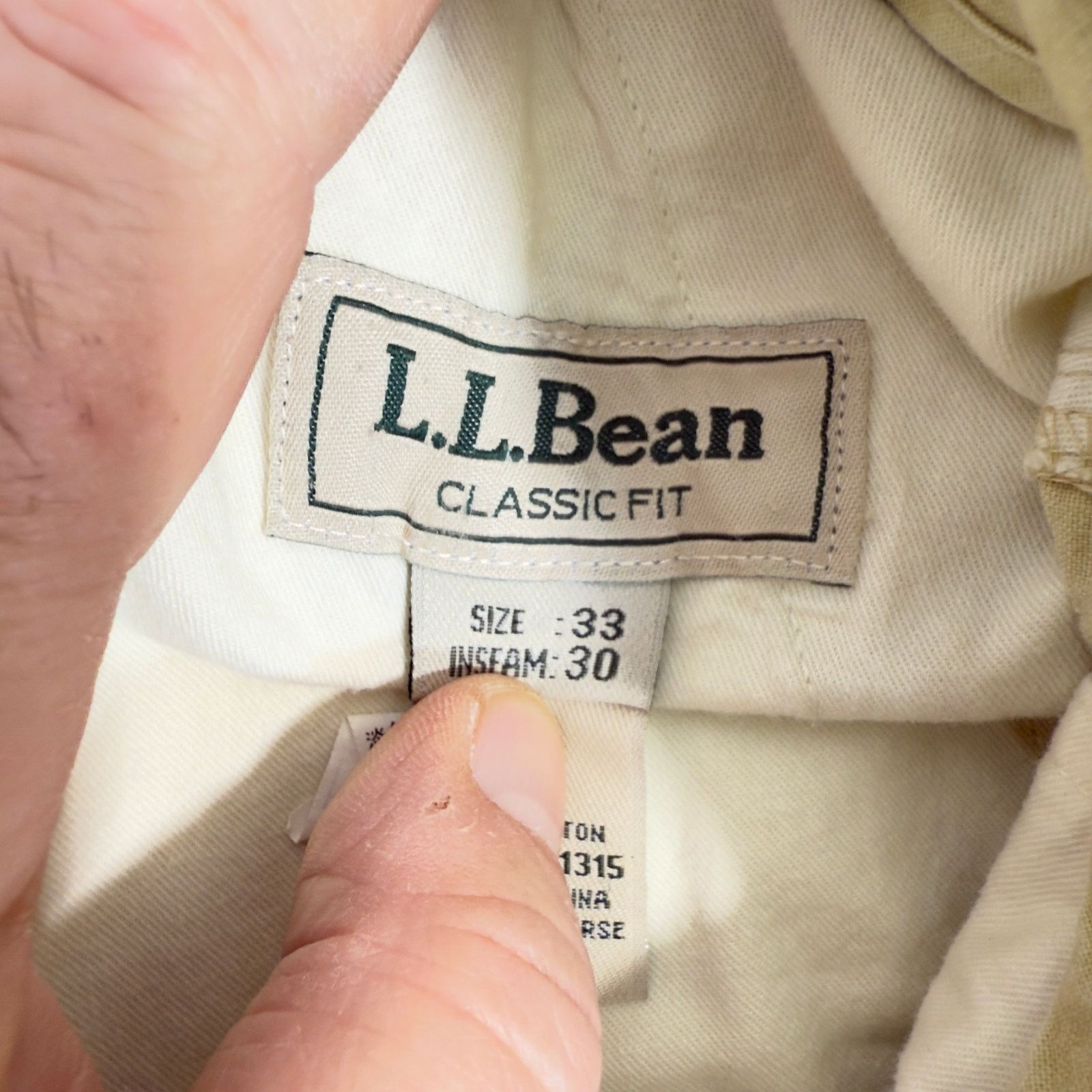 L.L. Bean LL Bean Classic Fit Cargo Pant W33 L30 301315 Cream Tropic Size US 33 - 10 Thumbnail