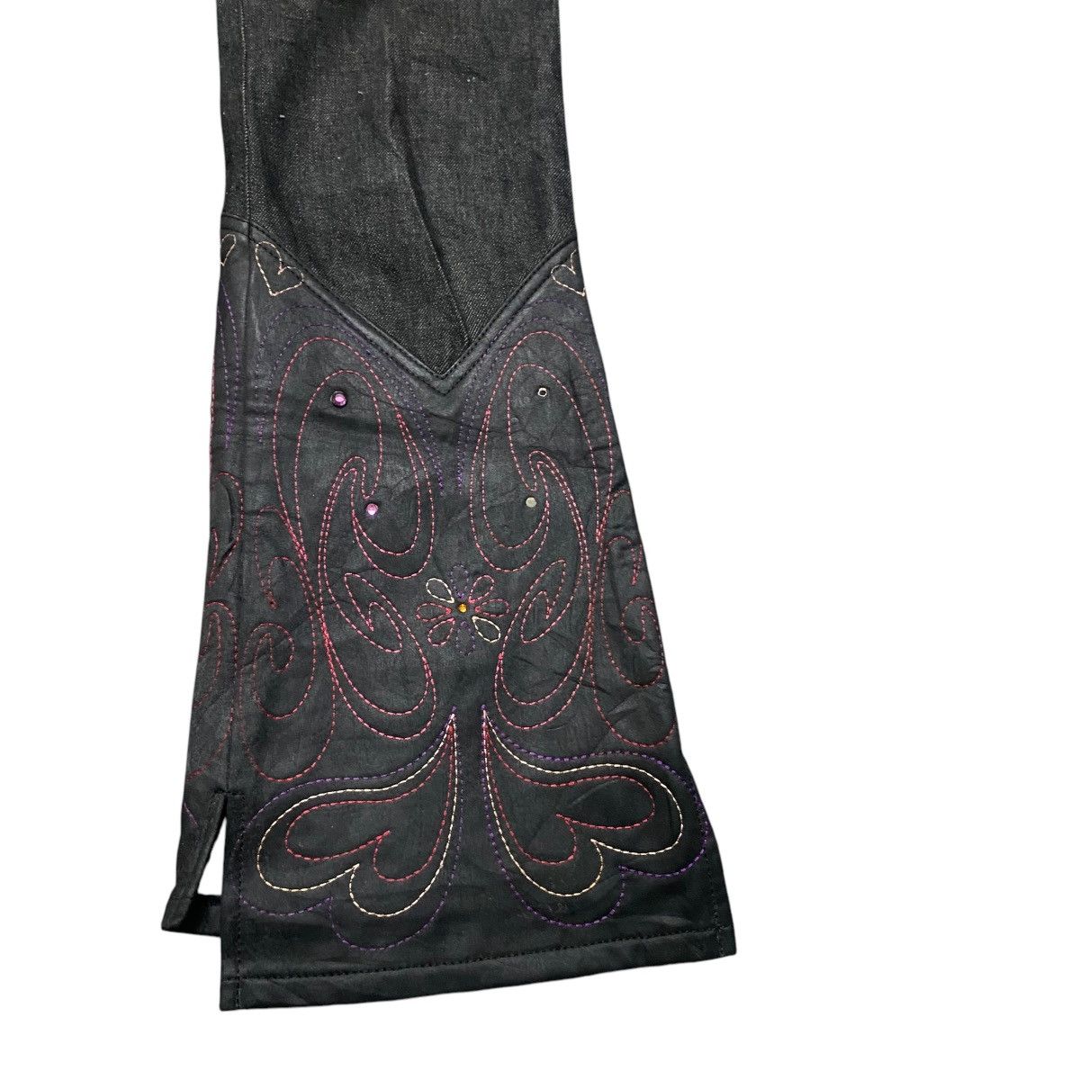 Japanese Brand EXCLUSIVE CLUTCH Lace up Denim Flare Jeans Size 28" / US 6 / IT 42 - 9 Thumbnail