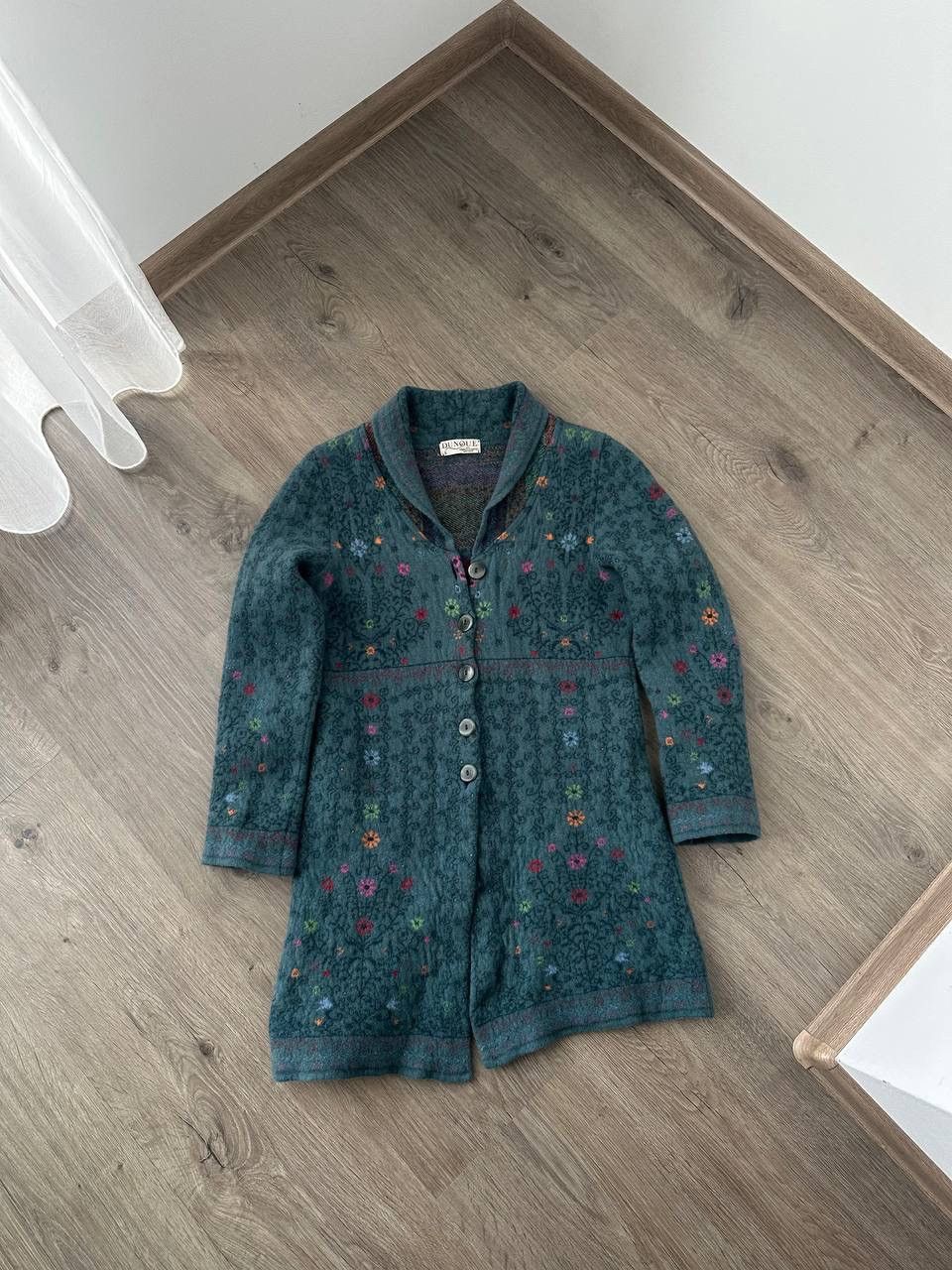 Japanese Brand × Vintage Vintage DUNQUE Wool Cardigan Floral Sweater Size US M / EU 48-50 / 2 - 1 Thumbnail