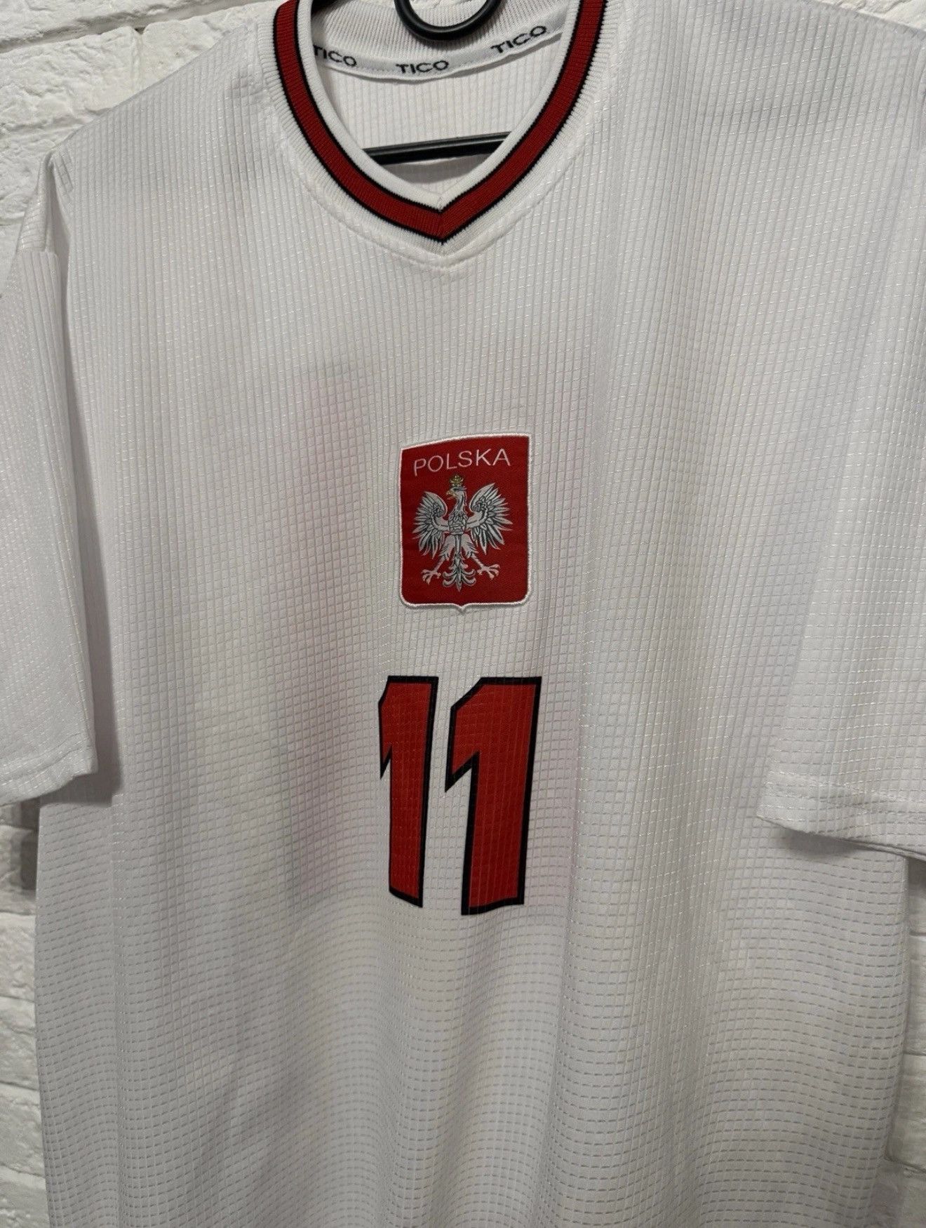 Other Vintage Tico Poland Home Jersey 11Olisadebe World Cup 2002 Size US S / EU 44-46 / 1 - 3 Thumbnail