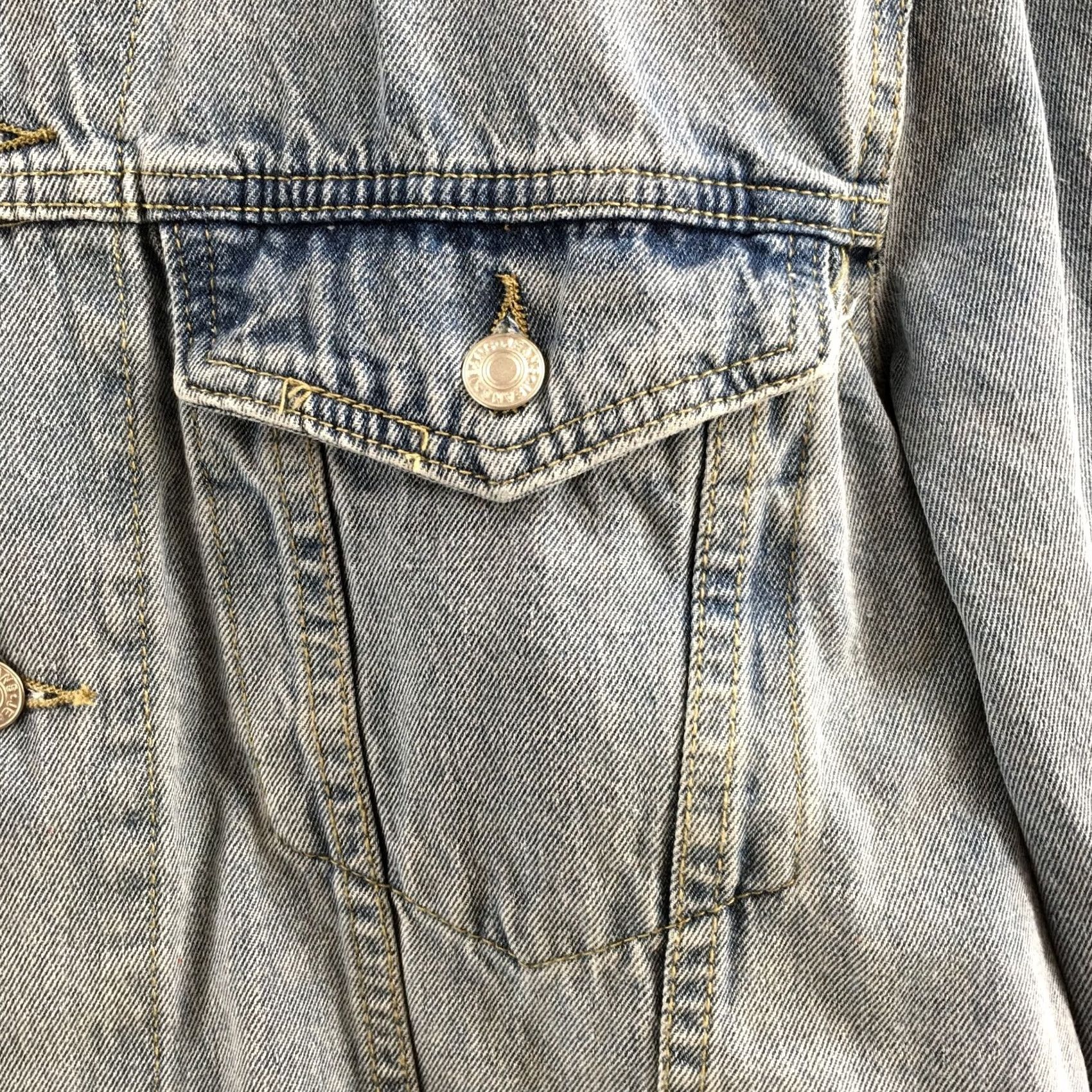 Denime Elia Cher Jacket Womens Small Blue Western Fringe Button Up Denim Jean Coat Shirt Size 28" / US 6 / IT 42 - 5 Thumbnail