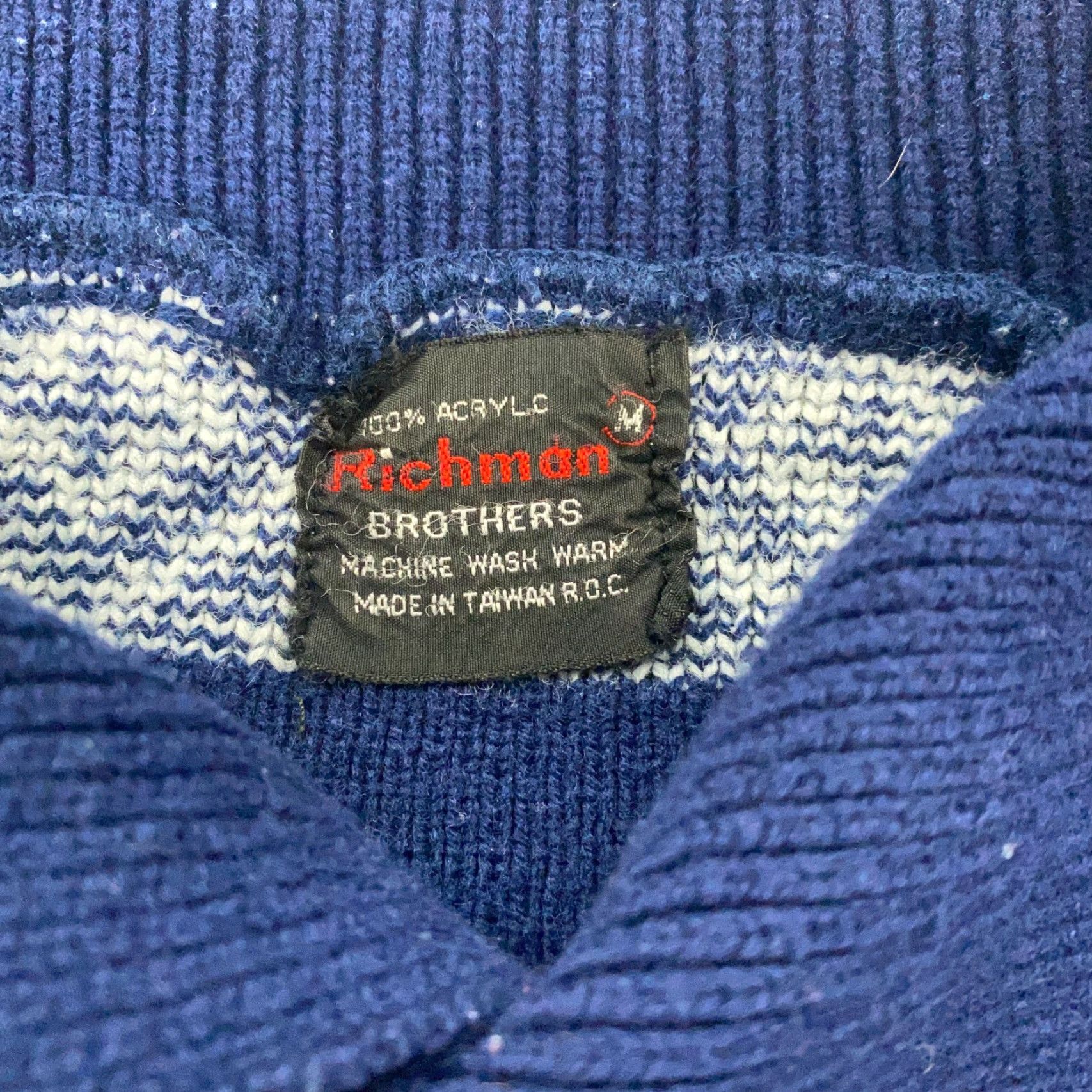 Vintage VINTAGE Richman Brothers Sweater Mens Medium Blue Fair Isle Knit Pullover Winter Classic Retro Holiday Mens Size US M / EU 48-50 / 2 - 3 Thumbnail
