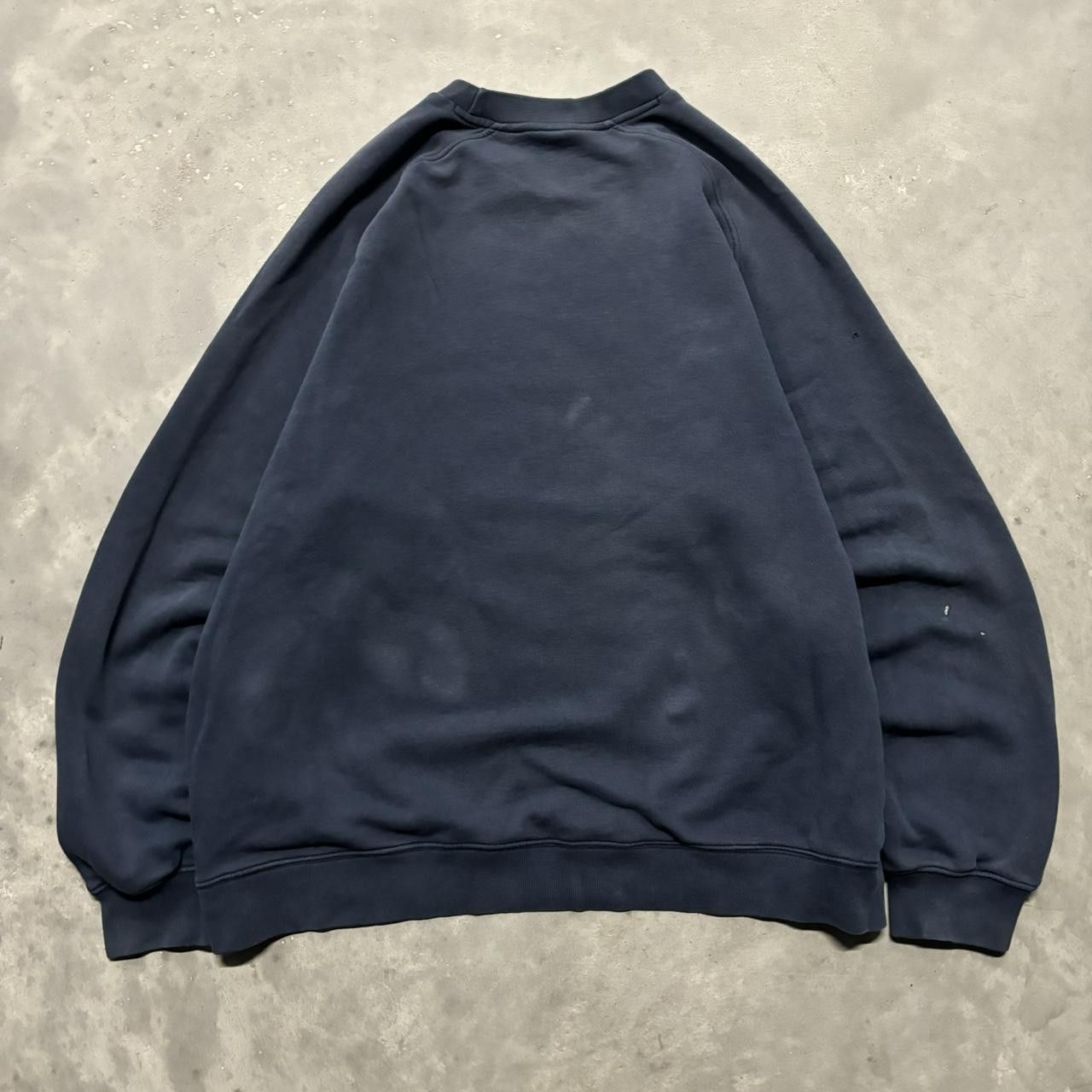 Nike × Vintage Crazy Vintage Y2K/2000s Navy Blue Nike Swoosh Essential Crewneck! Size US XL / EU 56 / 4 - 7 Thumbnail