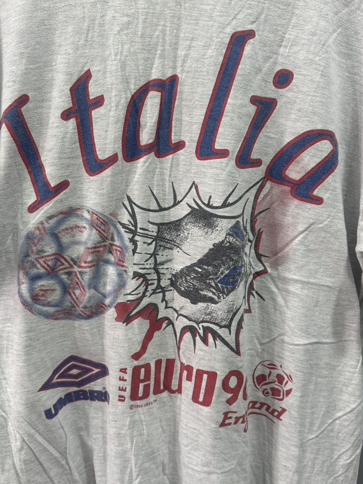 Umbro vintage UMBRO - euro eufa 1996 england italia tshirt Size US XL / EU 56 / 4 - 2 Thumbnail