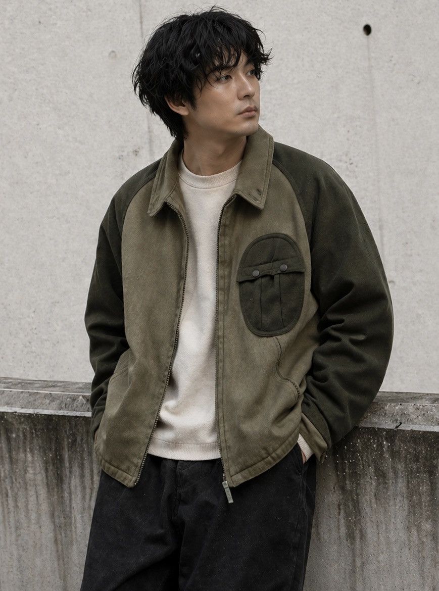 Vintage VTG Marina Del Rey Wool Bomber Jacket Olive Workwear Japan Size US M / EU 48-50 / 2 - 1 Thumbnail