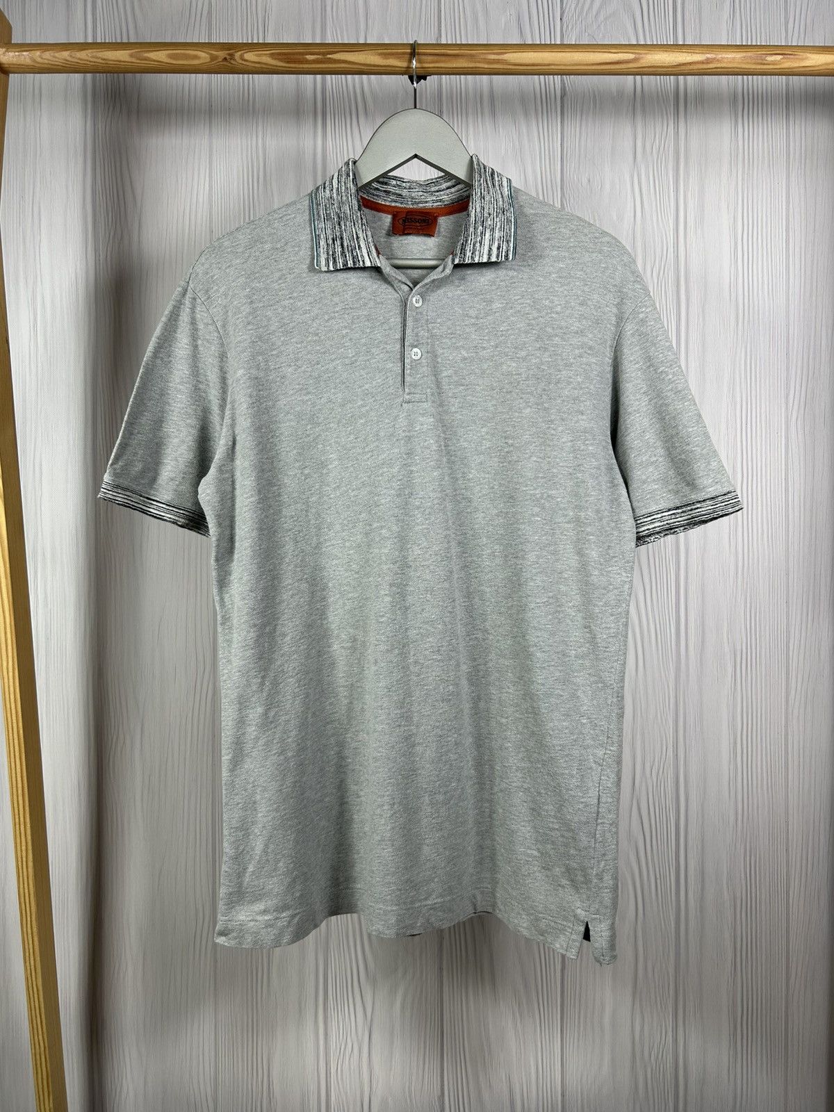 Missoni MISSONI Made In Italy Gray Polo Shirt 100% Cotton Size Size US L / EU 52-54 / 3 - 1 Thumbnail