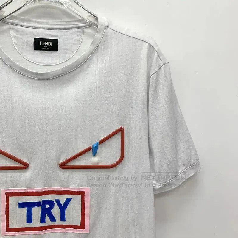 Fendi Fendi White Cotton XL T-Shirt with Graphic Design . Size XL / US 12-14 / IT 48-50 - 3 Thumbnail