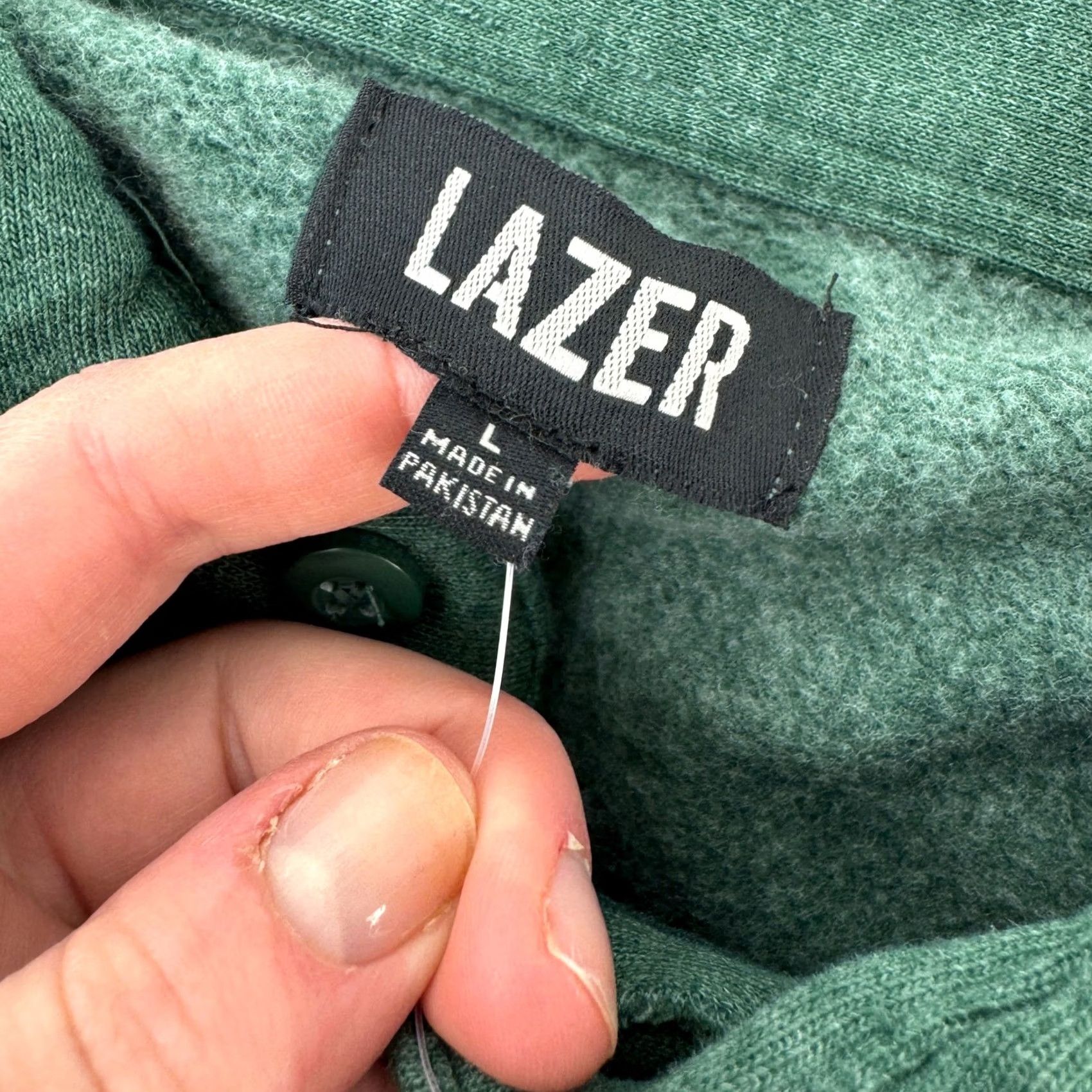 Vintage LAZER Mens Relaxed Fit Fleece Shirt Jacket Deep Emerald Green Shacket L ML71219 Size US L / EU 52-54 / 3 - 3 Thumbnail