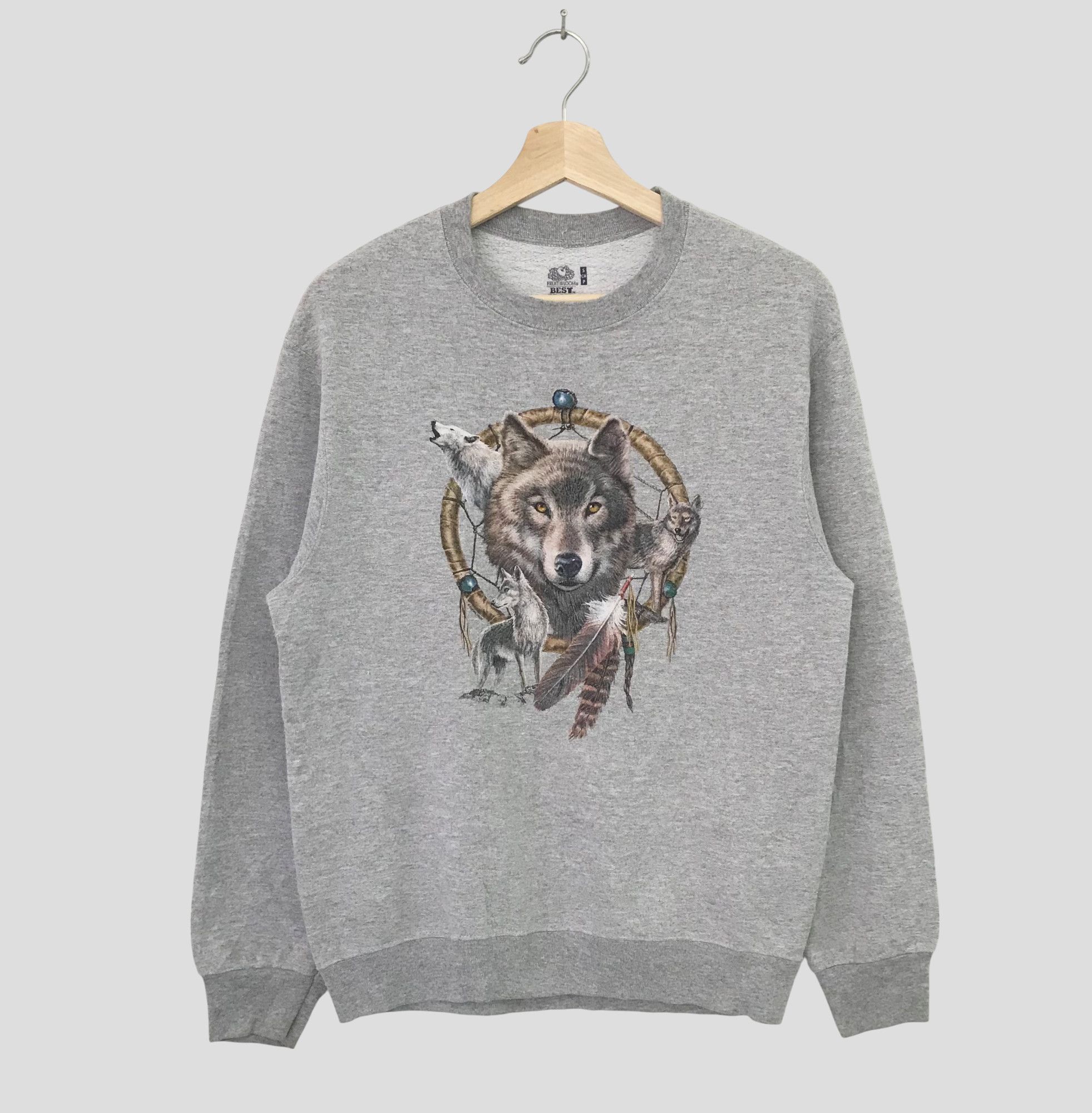 Vintage Vintage Wildlife Wolf Gray Sweatshirt Small Wolf - 564 Size US S / EU 44-46 / 1 - 1 Thumbnail