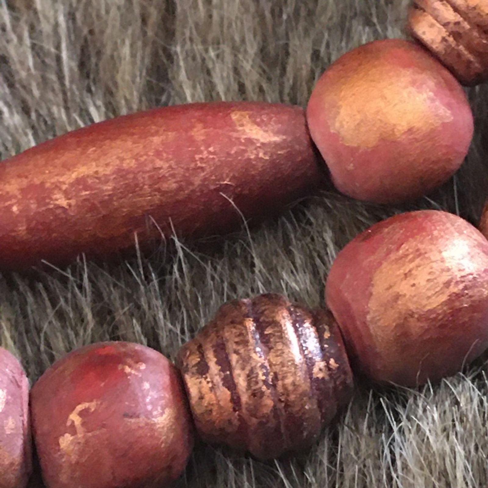 Vintage Vintage copper tone painted wood bead necklace Size ONE SIZE - 6 Thumbnail