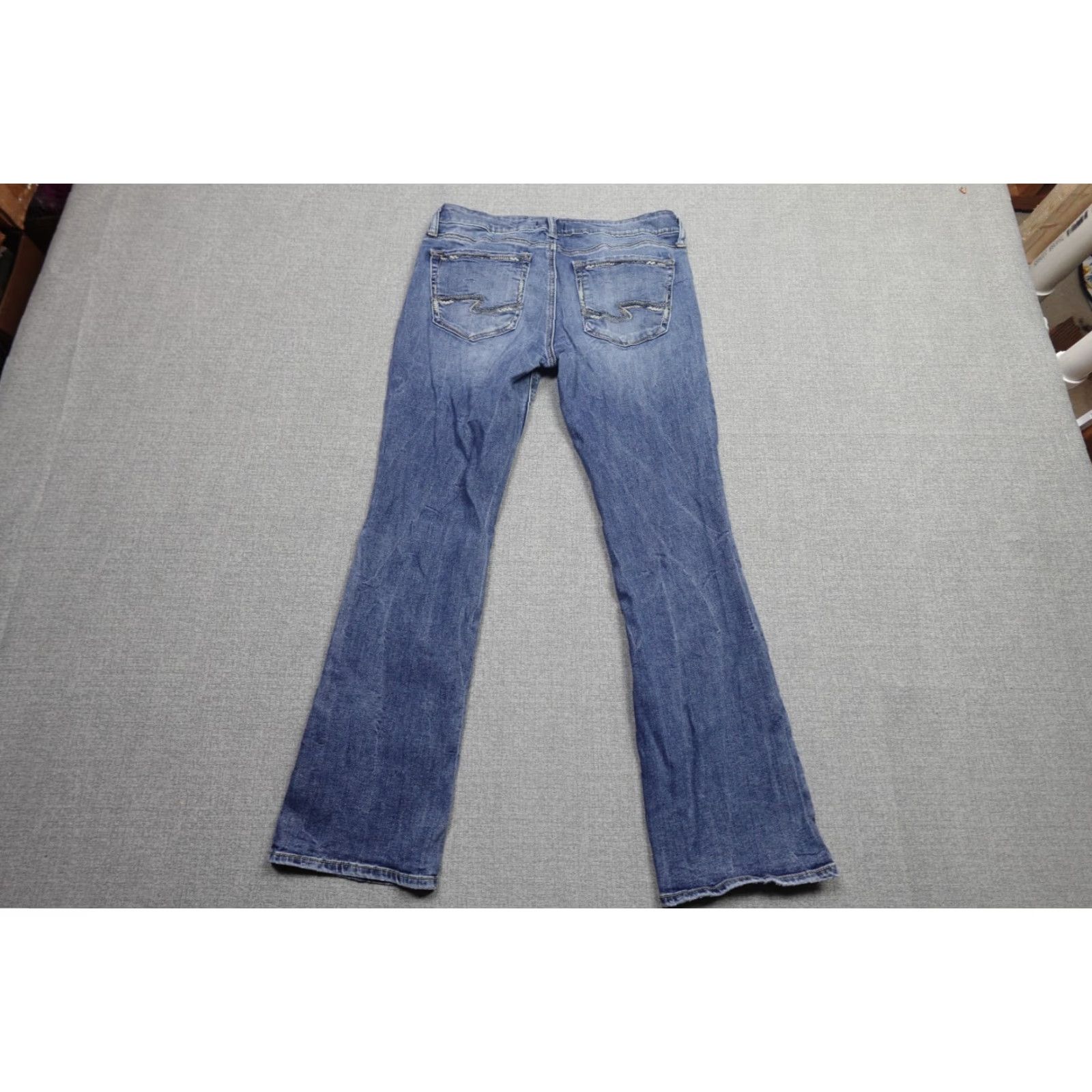 Silver Jeans Co. Silver Jeans Jeans Bootcut Women 32x30 Blue Light Wash Stretch Slim 5-Pocket Denim Steel Rhinestone Button Modern Cowboy Western Size ONE SIZE - 5 Thumbnail